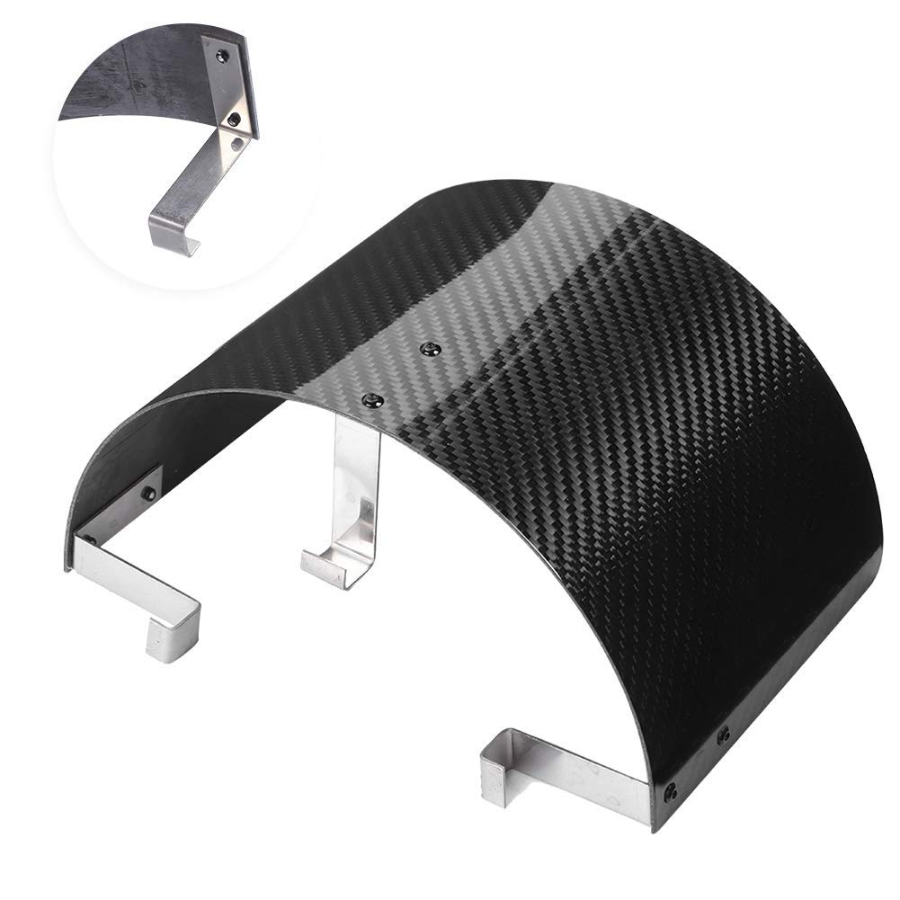 High-Performance Air Intake Cone Cover - Carbon Fiber + Stainless Steel + Aluminum Air Filter Heat Shield for Cars & Trucks - Enhances Engine Protection & Performance (Bright Carbon Fiber) - Ideal for Racing, Off-Road & Performance Tuning