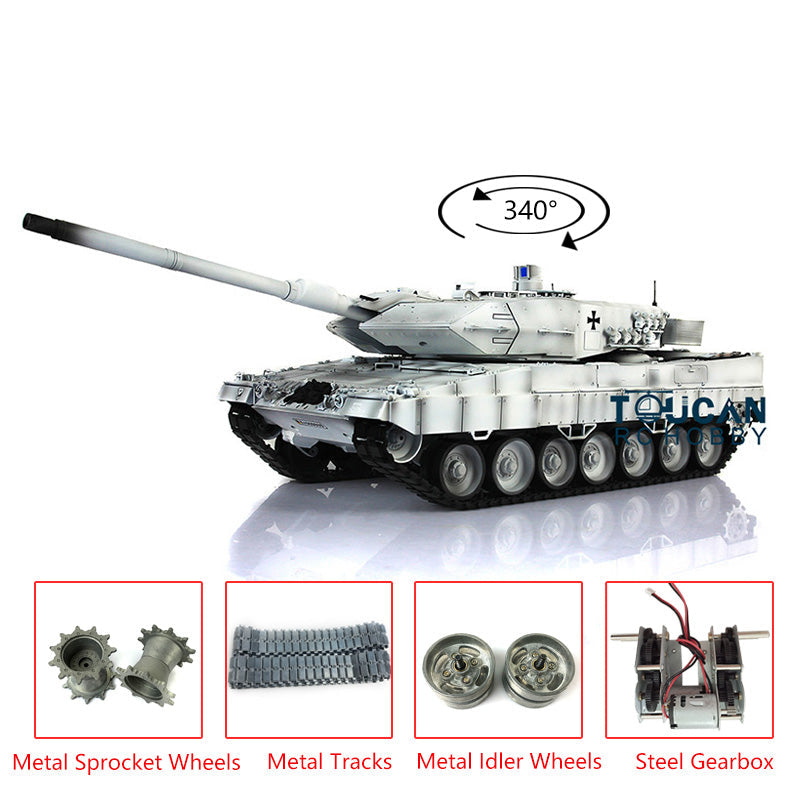 Heng Long 1/16 Scale TK7.0 Upgraded Metal German Leopard 2A6 RTR RC Tank - 3889 Military Vehicle with BB Shooting Function (Ready-to-Run, Battery Included) for Outdoor Battles, Backyard War Games & RC Tank Enthusiasts
