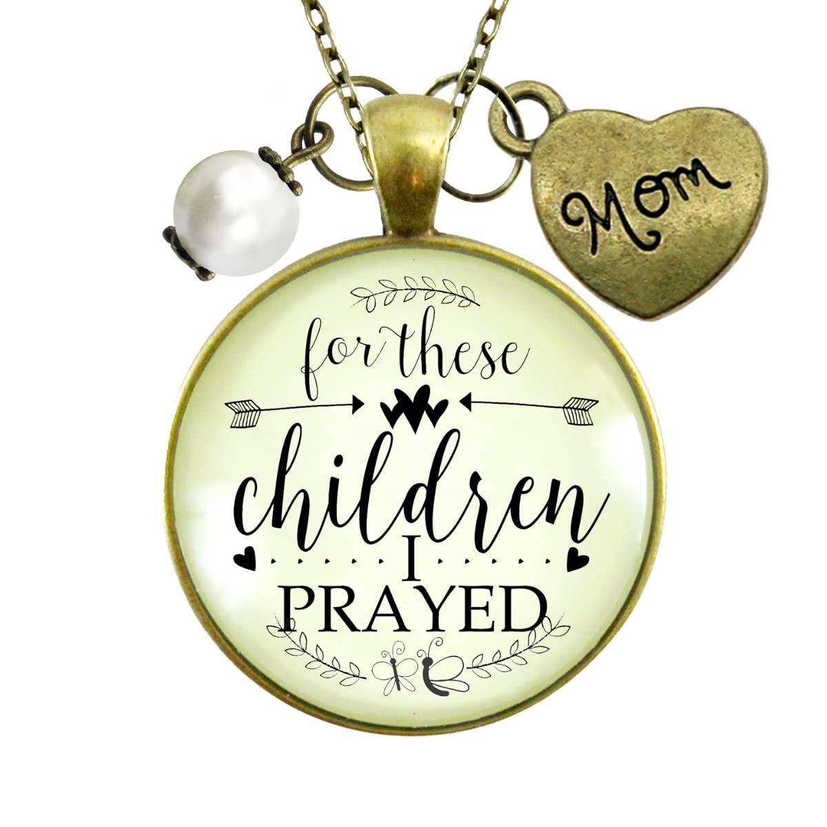 Faith-Inspired Mother Necklace - 'For These Children I Prayed' Mom Gift, Sterling Silver Pendant for Christian Women, Perfect for Mother's Day, Baptism & Daily Wear
