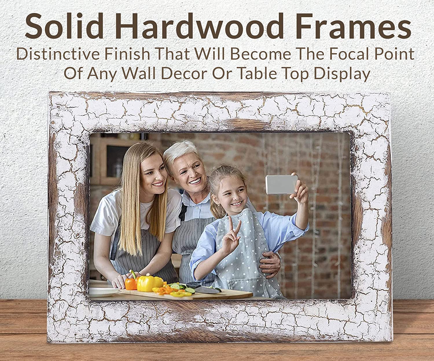 Distressed Wood Farmhouse Picture Frame 4x6 - Rustic White Photo Frame for Wall Decor | Perfect for Living Room, Bedroom & Farmhouse Style Home Decor