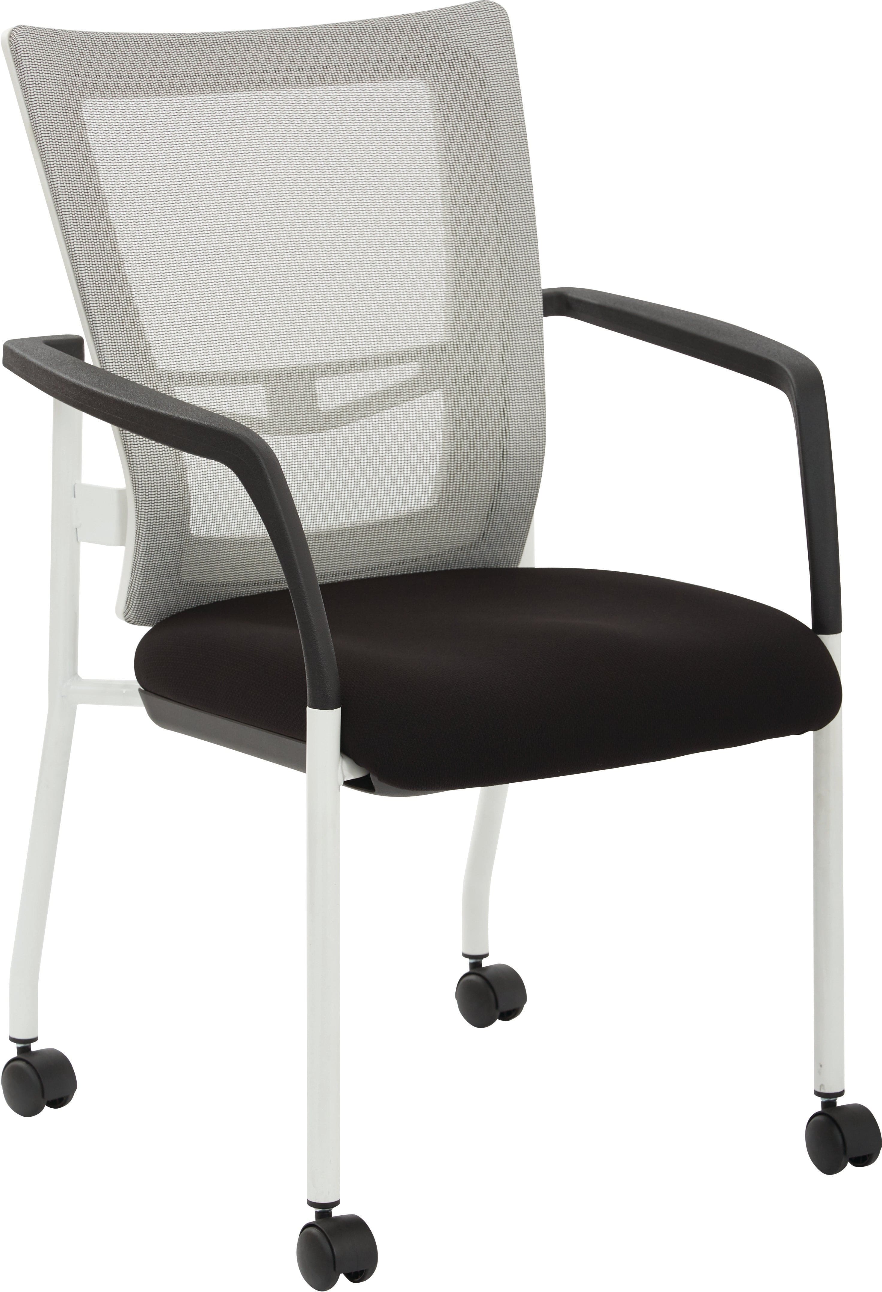Office Star ProGrid® Mesh Back Visitors Chair with Casters [8840W] - Ergonomic Office Guest Chair with Breathable Mesh Back & Smooth Rolling Wheels for Reception, Conference Rooms & Waiting Areas