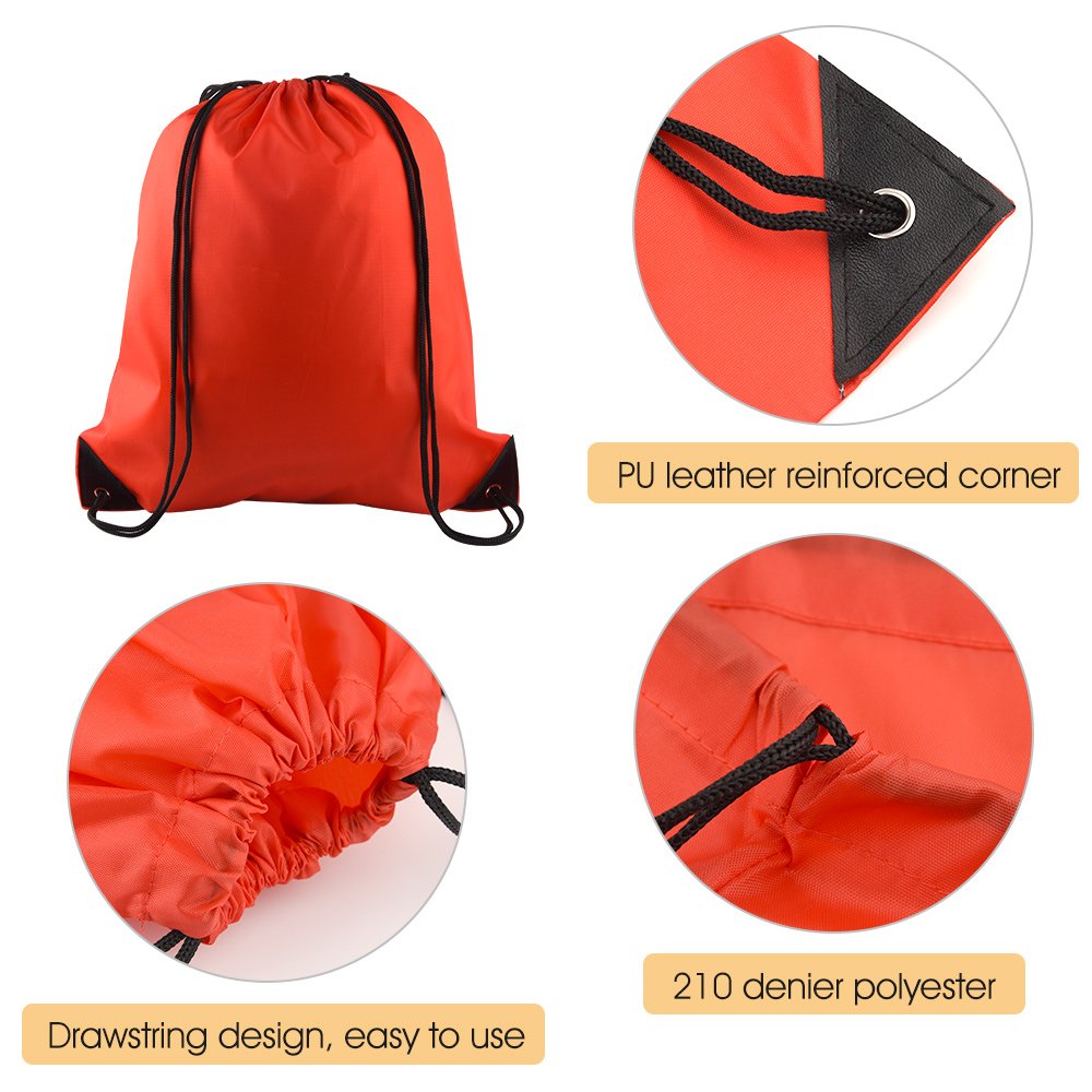KUUQA 8-Piece Drawstring Backpacks Set - Bulk Lightweight Gym Sports Travel Bags for Workout, Hiking & School Use