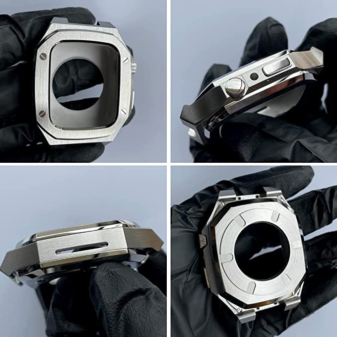 Premium 316L Stainless Steel Rugged Metal Case Band for Apple Watch 41mm 44mm 45mm - Protective Cover for iWatch Series 9/8/7/6/5/4/SE - Durable Luxury Watch Band for Workout, Outdoor & Everyday Use