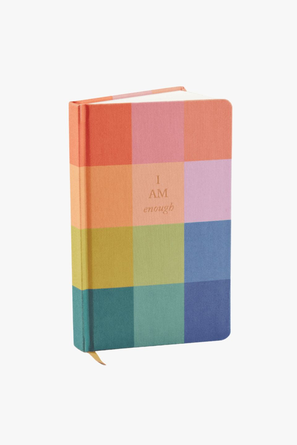 I Am Enough Rainbow Check Book Cloth Journal - Inspirational Writing Notebook for Daily Journaling, Creative Writing & Self-Reflection