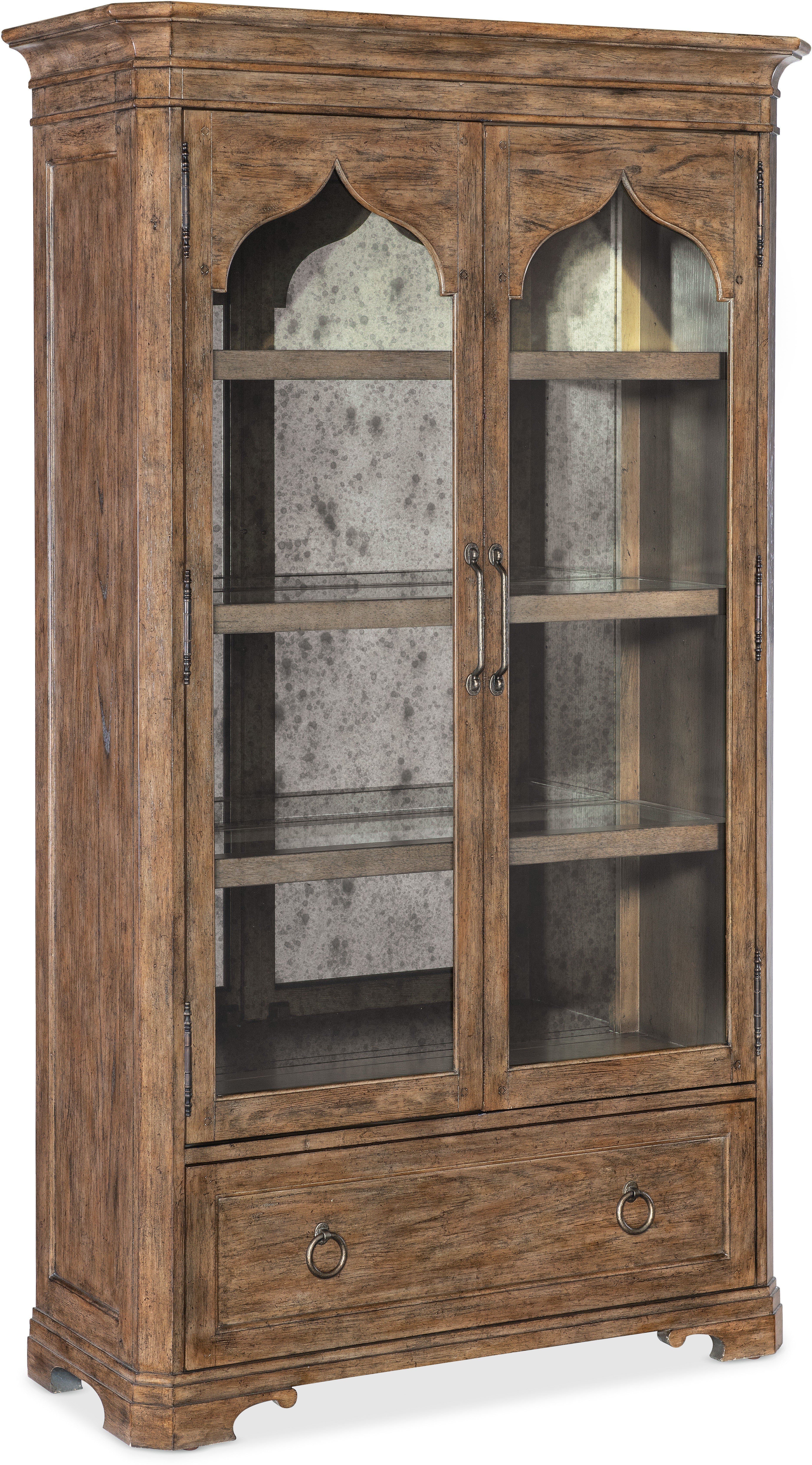 Americana Display Cabinet - Medium Wood Shelf for Living Room, Dining Room & Office Decor - Perfect for Showcasing Collectibles, China & Home Decor