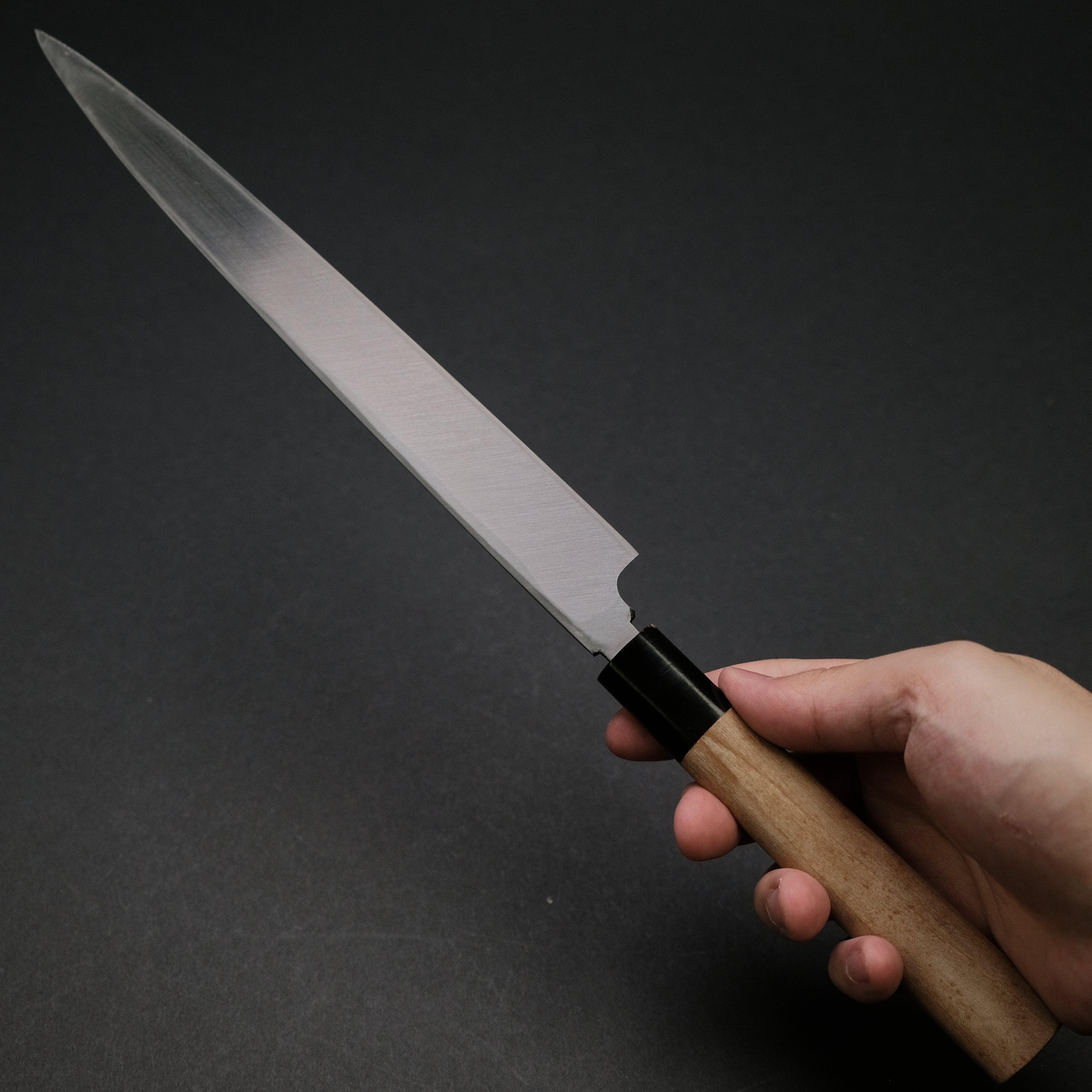 Premium Vintage Left-Handed Fugubiki 240mm Japanese Knife - Carbon Steel Blade with Magnolia Wood Handle - Perfect for Sushi, Sashimi & Precision Cutting