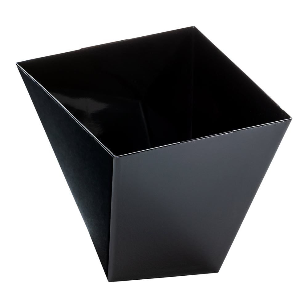6 oz Square Black Plastic Large Girata Dish - 3.25