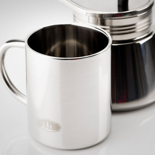 Premium GSI Stainless Steel Mini Espresso Maker - Portable Camping & Travel Coffee Kit for Outdoor Adventures, Home Use, and Office Brewing