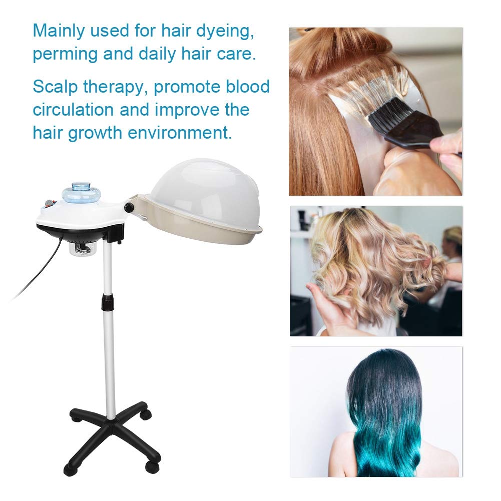Professional Salon Hair Steamer with Wheels - Floor Stand Hair Dyeing & Perming Steam Machine for Oil Treatment & Daily Hair Care | Perfect for Salons, Home Use & Hair Styling Treatments (US)
