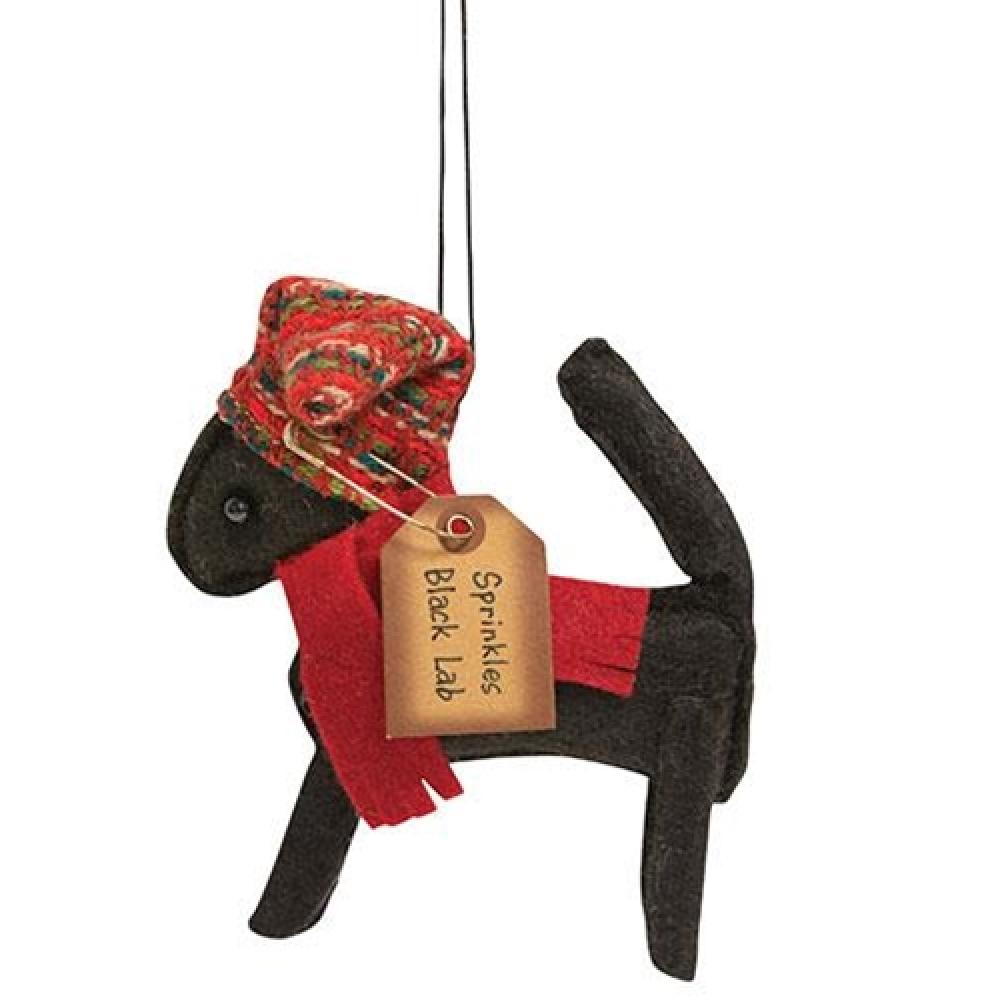 Black Lab Dog Ornament - Handmade Ceramic Pet Memorial Gift for Dog Lovers - Perfect for Christmas Tree Decor, Pet Loss Remembrance & Home Decor
