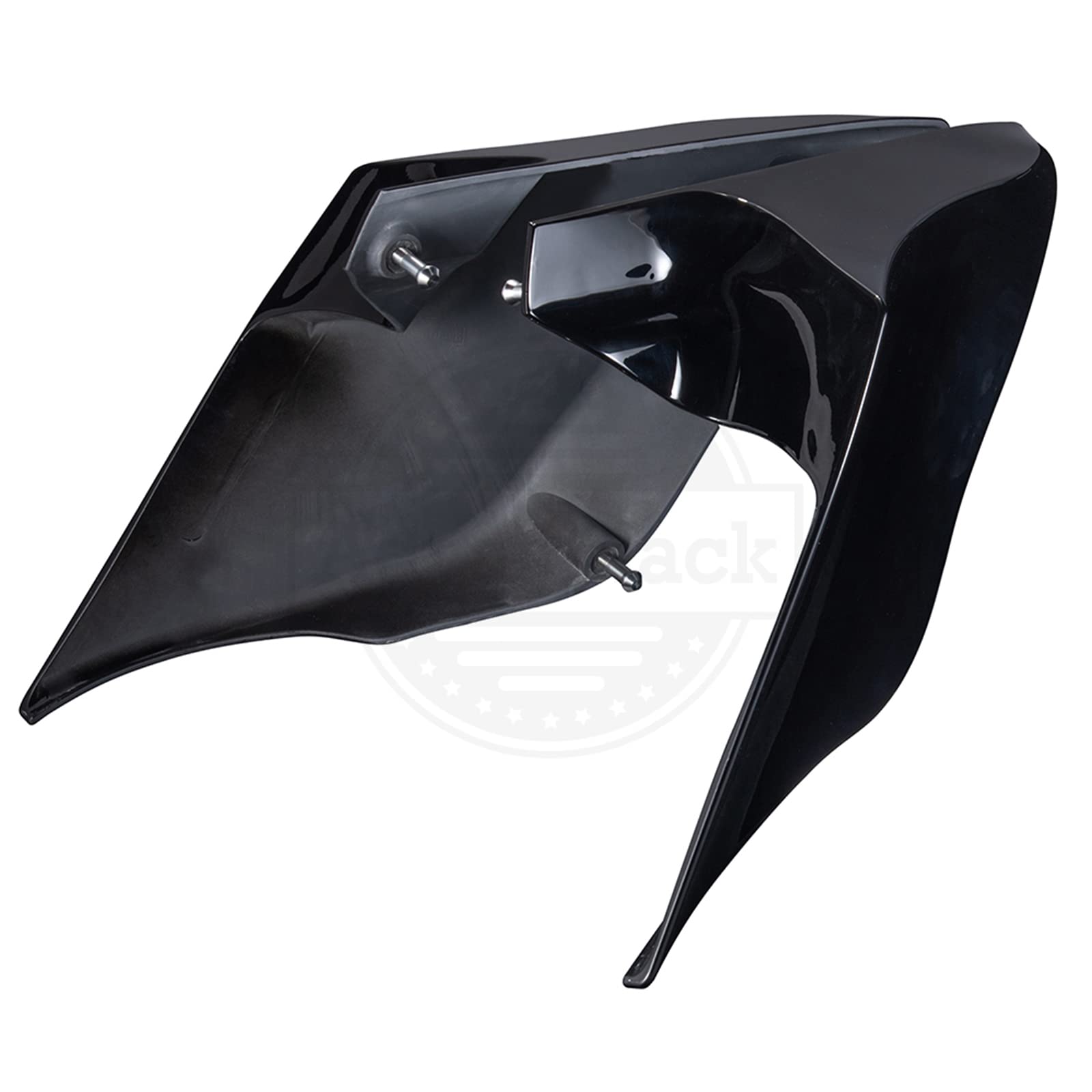 **2009-2013 Harley Touring Motorcycle Side Covers - Vivid Black ABS Plastic Skirts with 6 Studs | Stretched Side Panels for Enhanced Style & Protection | Perfect for Road Trips & Custom Bike Builds**