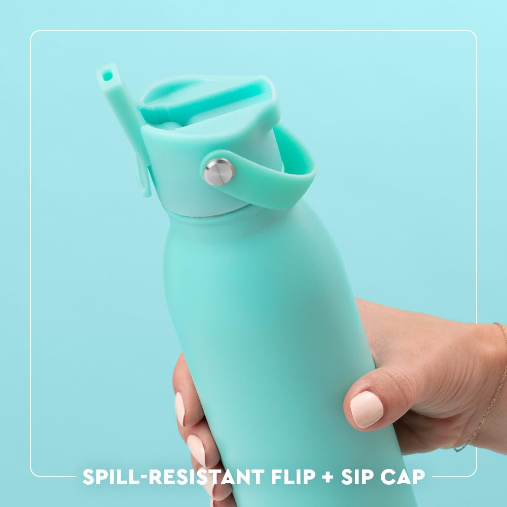 20oz Insulated Stainless Steel Water Bottle with Straw & Lid - Travel & Gym Use