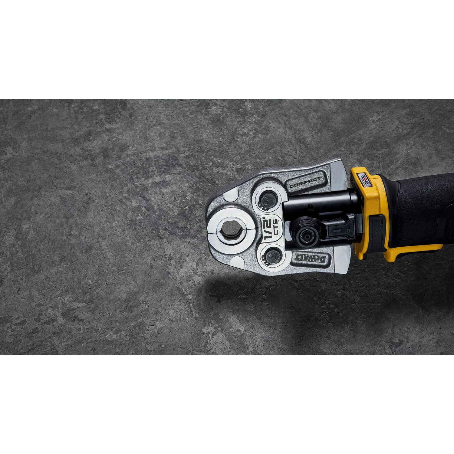 DEWALT DCE210D2K 20V Cordless Compact Press Tool Kit with 1/2In. & 1 1/4In. Jaws - Perfect for Plumbing, HVAC, and Electrical Work