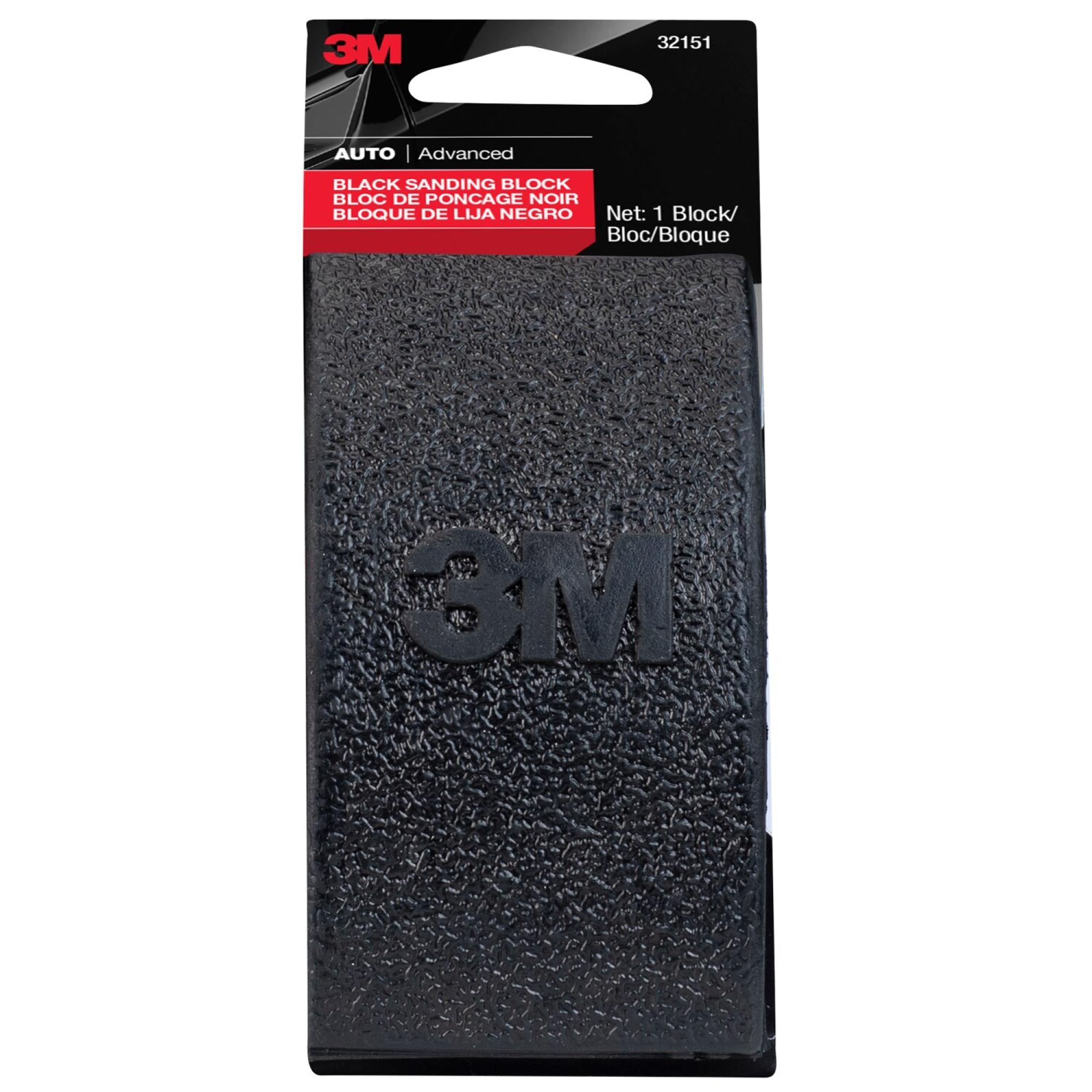 3M Black Sanding Block 32151SRP - Fine Grit Sanding Sponge for Wood, Metal & Drywall - Perfect for DIY Projects, Home Repair & Auto Body Work