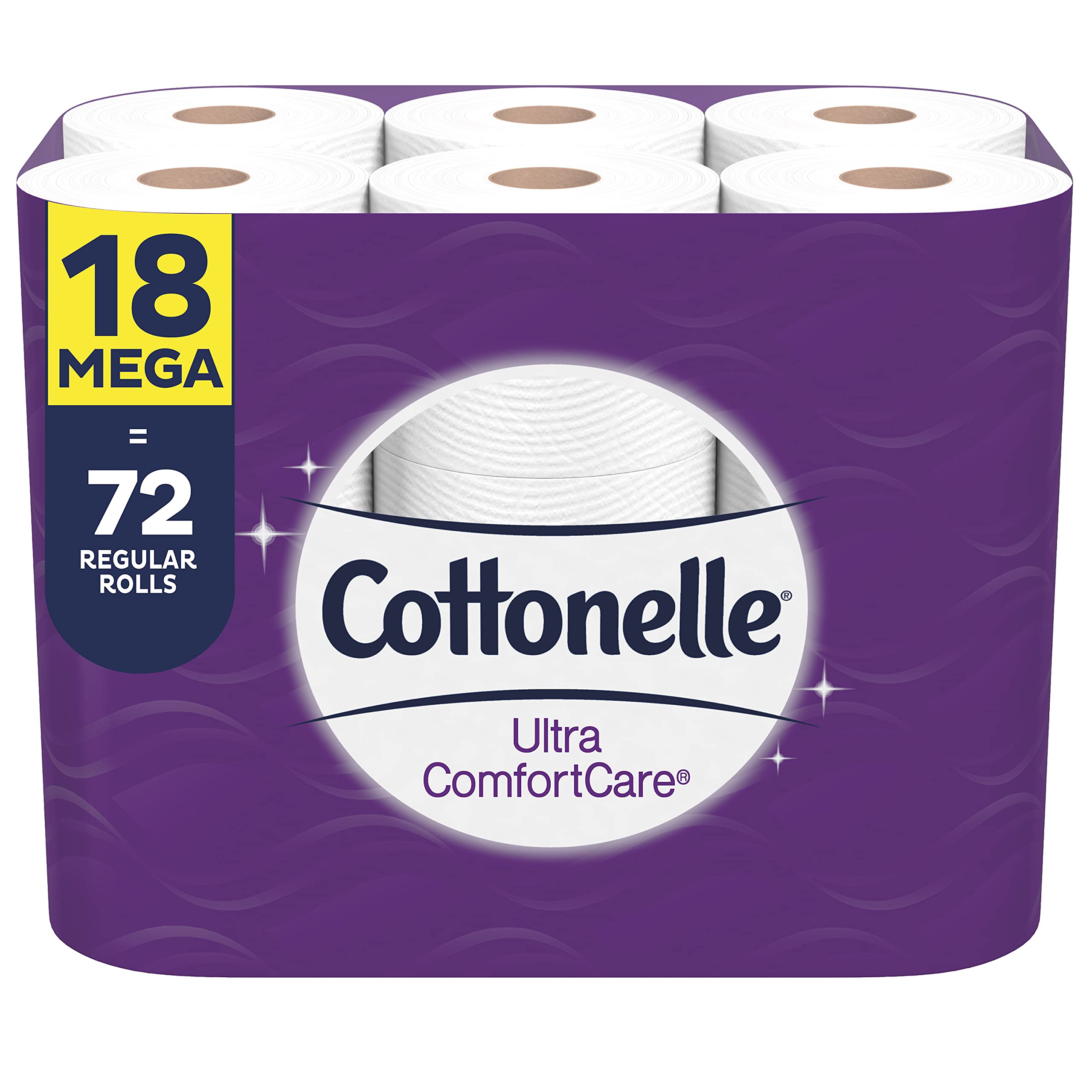 Cottonelle Ultra ComfortCare Toilet Paper - 18 Mega Rolls (Equivalent to 72 Regular Rolls) | Ultra Soft Bath Tissue for Sensitive Skin | Perfect for Home, Office & RV Use