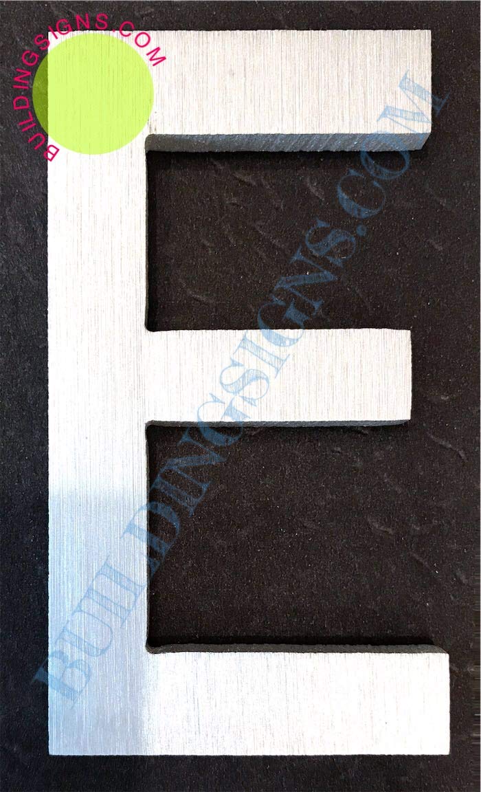 2.75 Inch Aluminum Letter E Sign - Brush Silver Finish, Double Sided Tape, Rust Free - Elegant Door Number Art for Home & Office Décor
