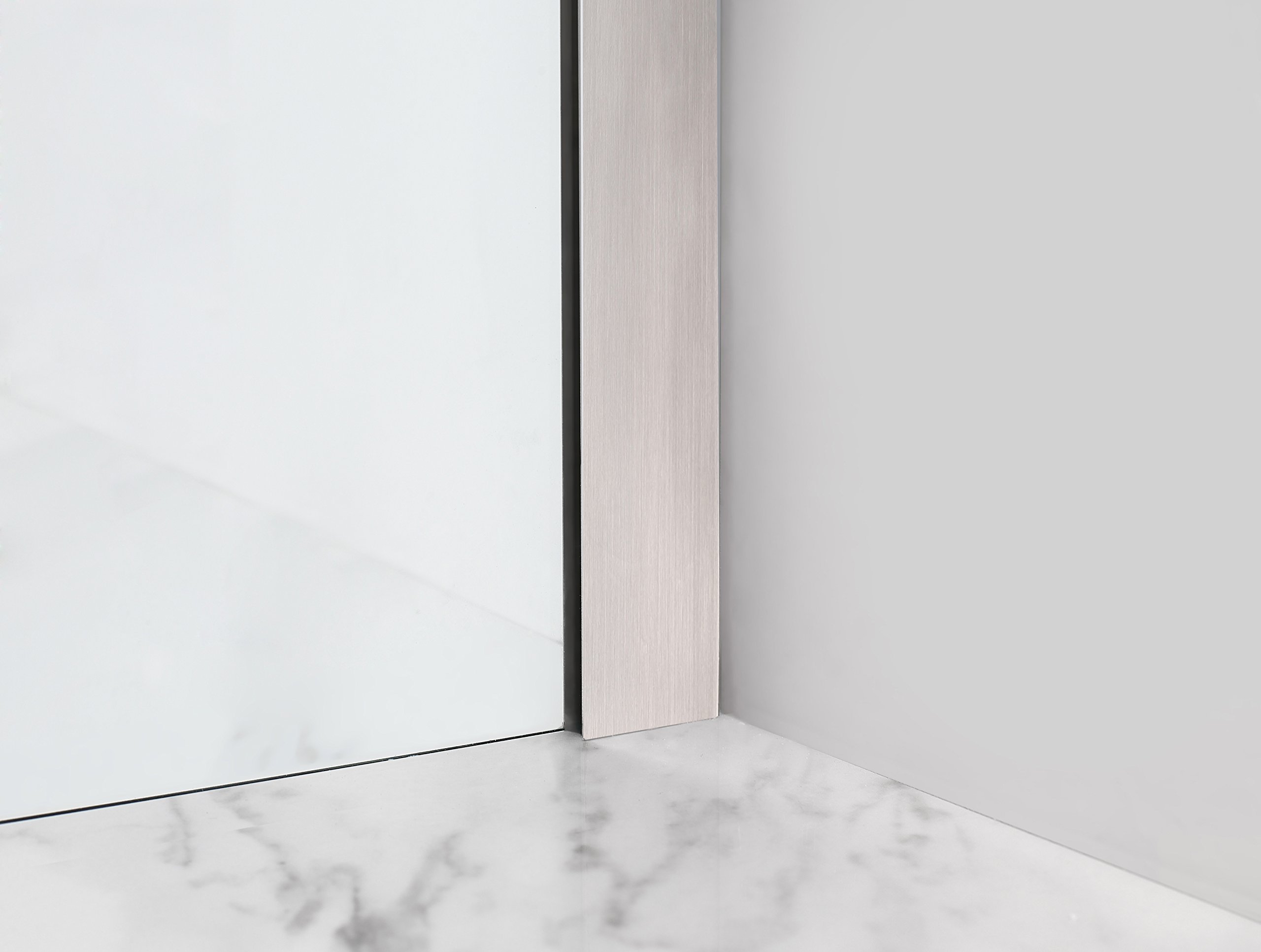 Frosted Glass Aston Belmore GS Frameless Hinged Shower Door with Shelves - Modern Bathroom Upgrade for Small Spaces & Luxury Homes
