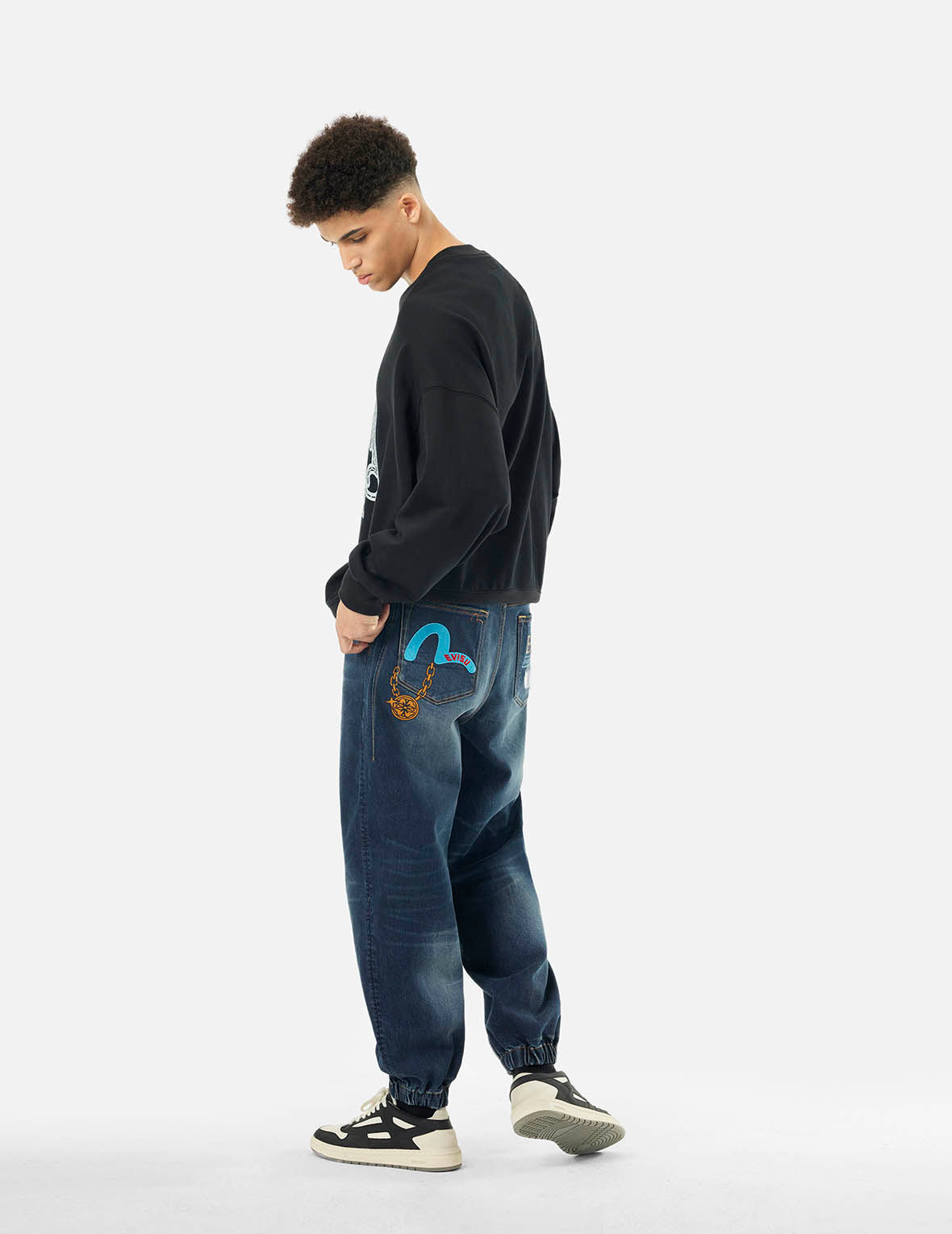 Stylish Multi-Design Baggy Denim Joggers for Women & Men - Trendy Streetwear Pants for Casual Outfits, Gym, and Lounge Wear