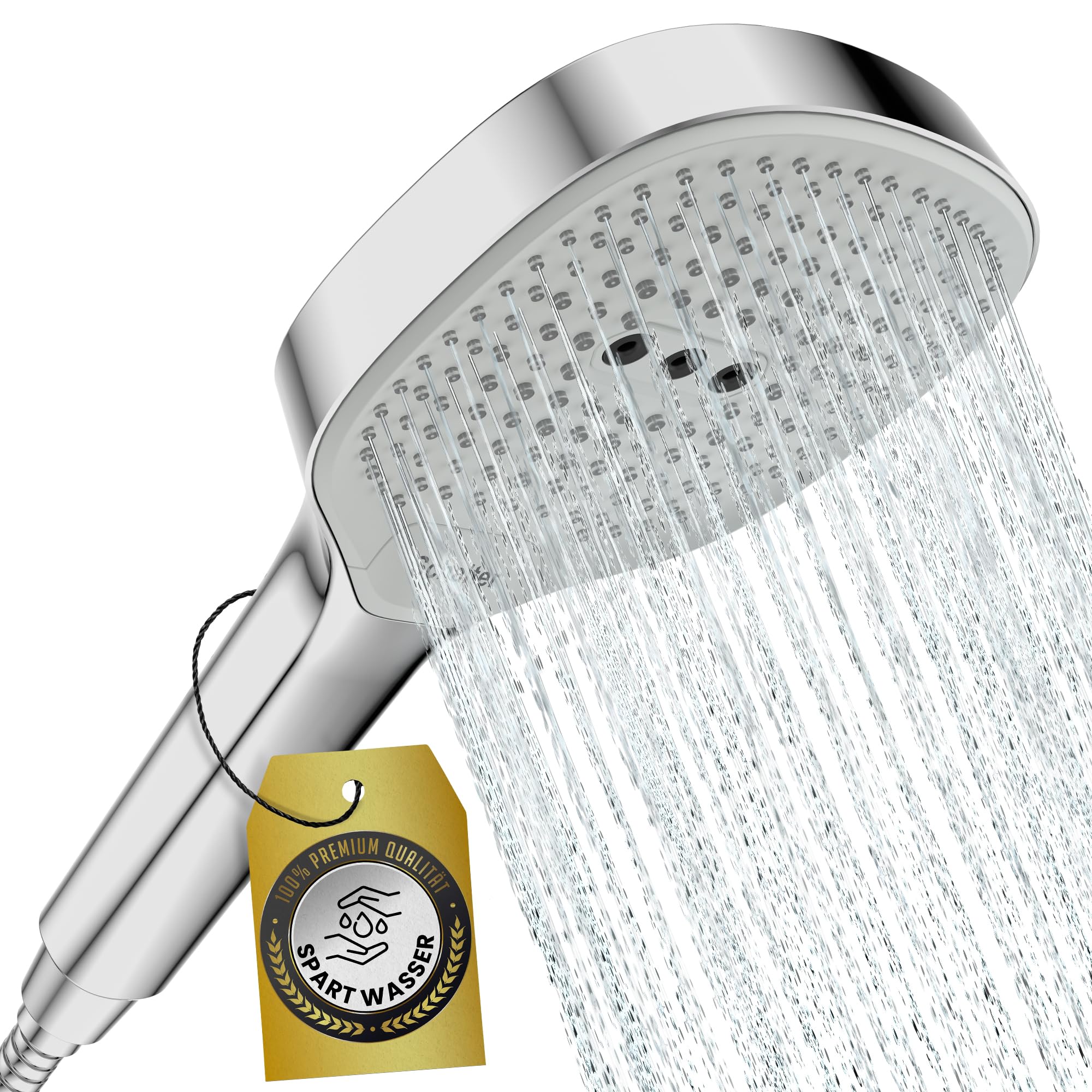 FAYZA High Pressure Rain Shower Head - 8 Inch Large Water Saving Showerhead with Premium Design - White Bathroom Shower Head for Relaxing Spa-Like Experience at Home