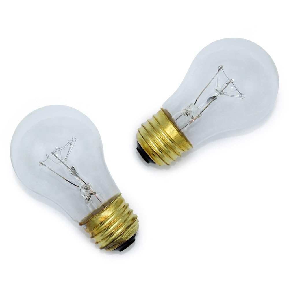 Technical Precision 40W A15 Appliance Light Bulb - 2 Pack E26 Base Clear Incandescent Replacement for Whirlpool W10565137 - Perfect for Refrigerators, Ovens, Stoves & Home Appliances
