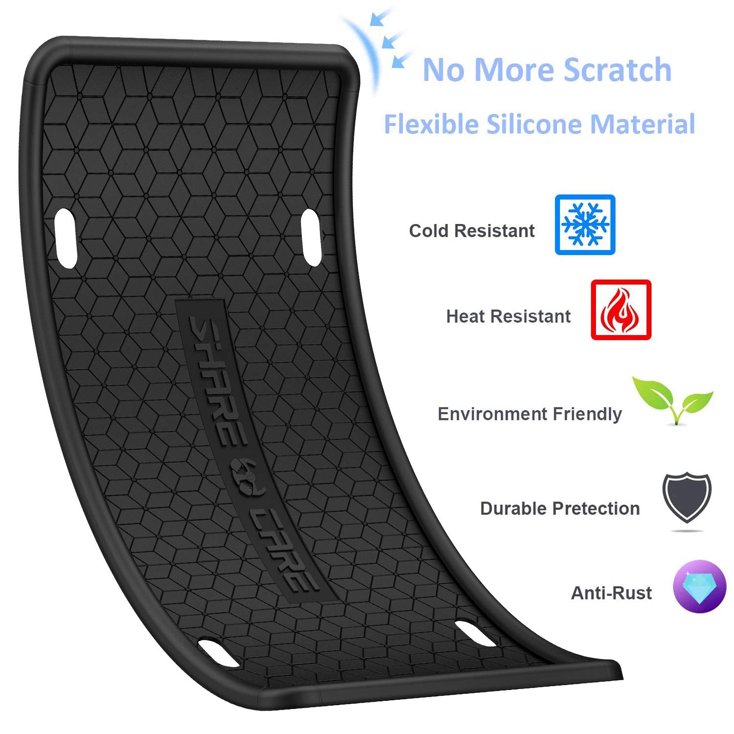 1 Pack Black Silicone License Plate Frame - Front & Back Cover, Rustproof, Rattleproof, Weatherproof Bracket Holder for US & Canada Standard Cars | Perfect for Daily Commuting, Road Trips & All Weather Protection