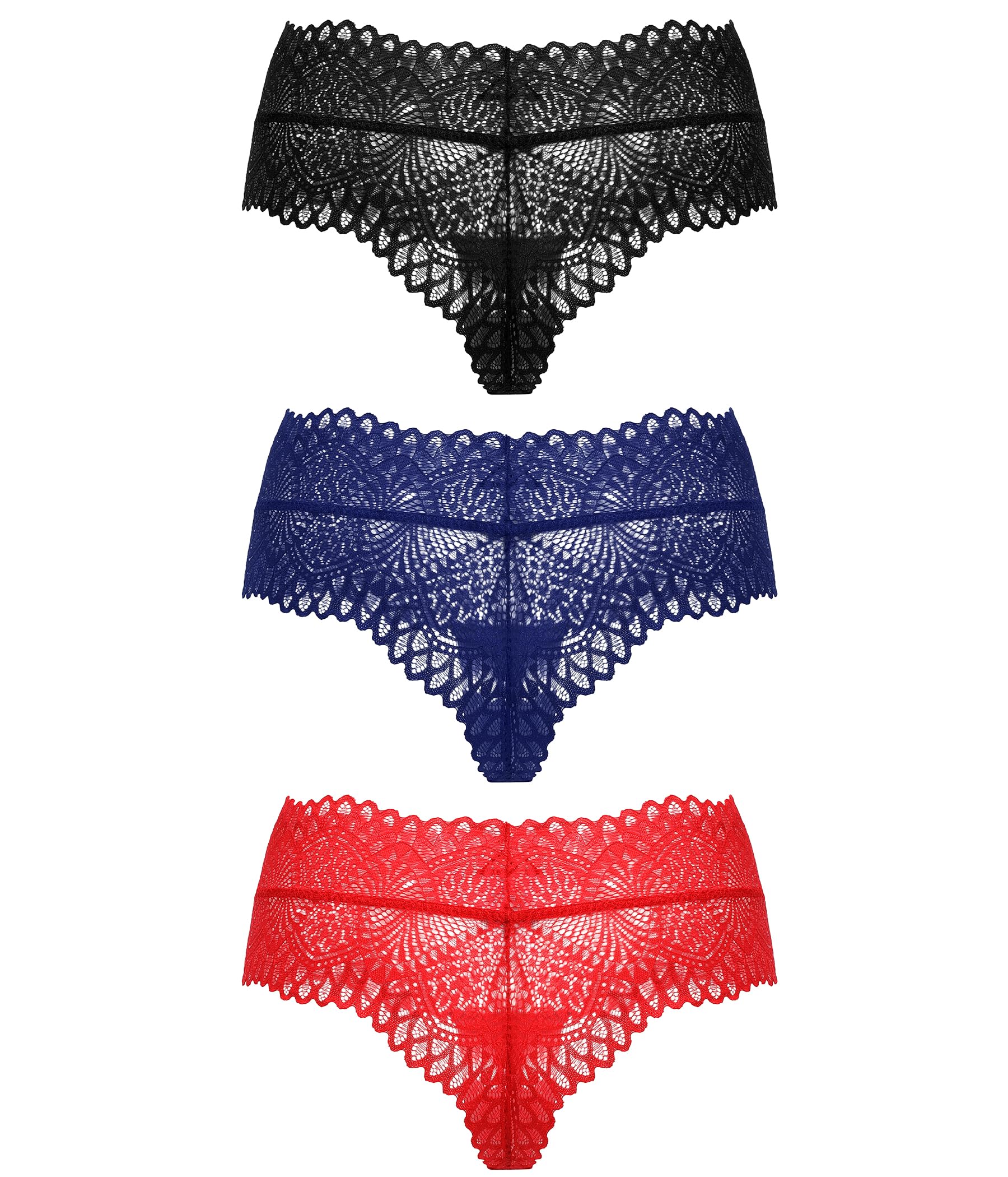 Avidlove Women's Lace Underwear Set - Sexy Hipster Panties & Low Waist Thong - 1 or 3 Pack (S-XXL) for Daily Wear, Date Night & Special Occasions