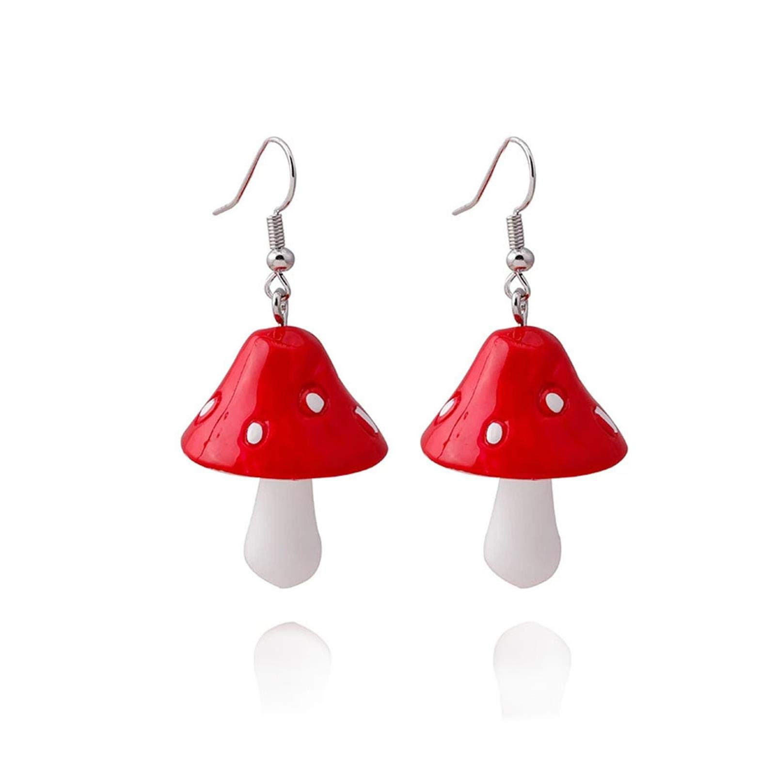 Handmade Colorful Mushroom Dangle Earrings - Sweet Chic Drop Earrings for Women, Fun Simulation Mushroom Jewelry | Perfect for Festival Outfits, Cosplay & Unique Gift Ideas