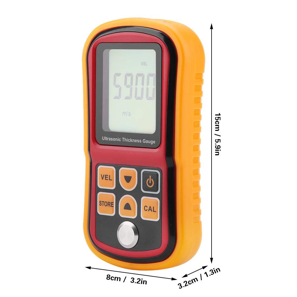 Akozon Digital Ultrasonic Thickness Gauge Meter - 1.2-300mm Metal Thickness Tester with Sound Velocity Measurement | Ideal for Industrial Quality Control, Automotive Repair & Metal Fabrication