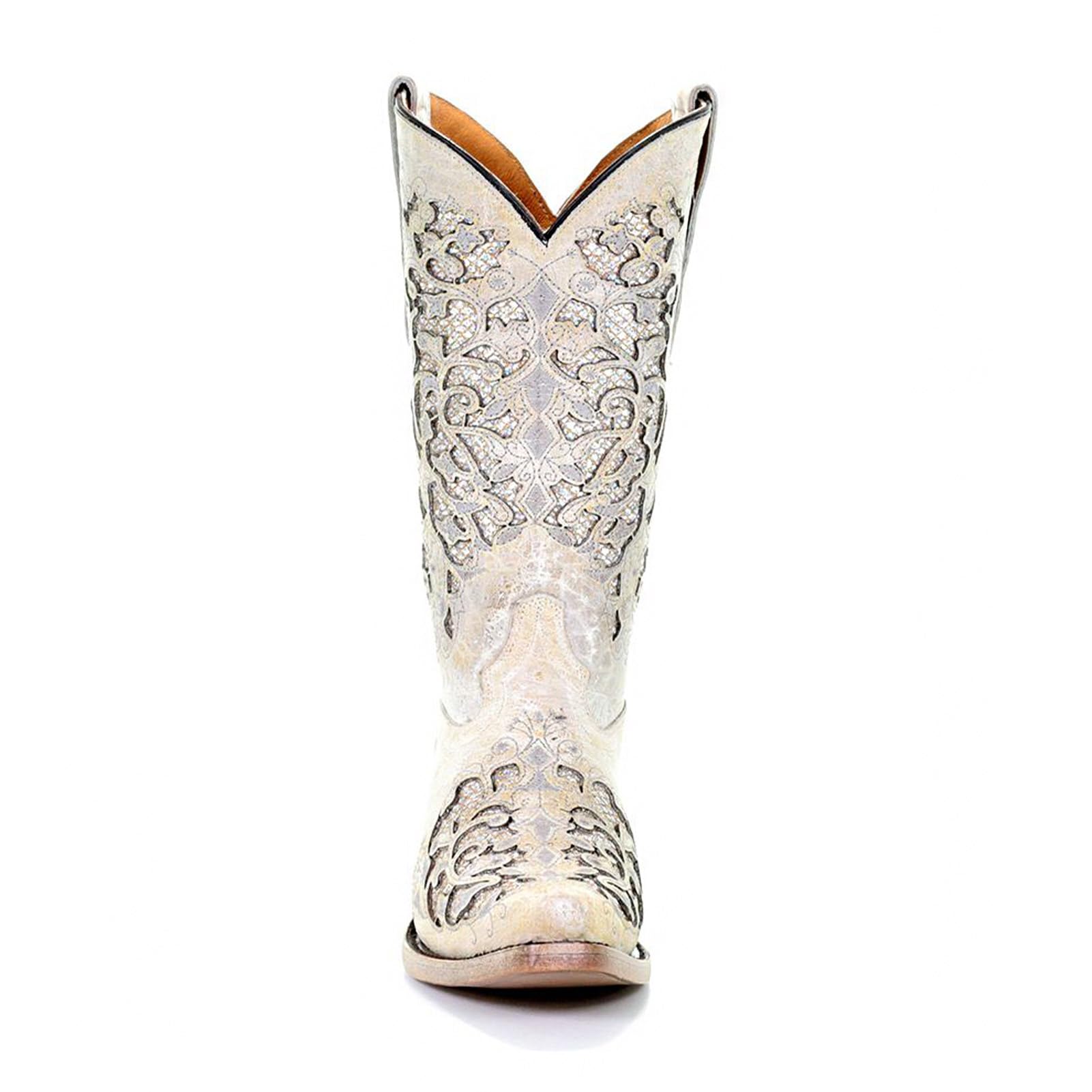 **White Glitter Cowgirl Boots for Teens | Low Heel Leather Western Boots with Embroidery & Snip Toe – Perfect for Rodeo, Parties & Everyday Wear**