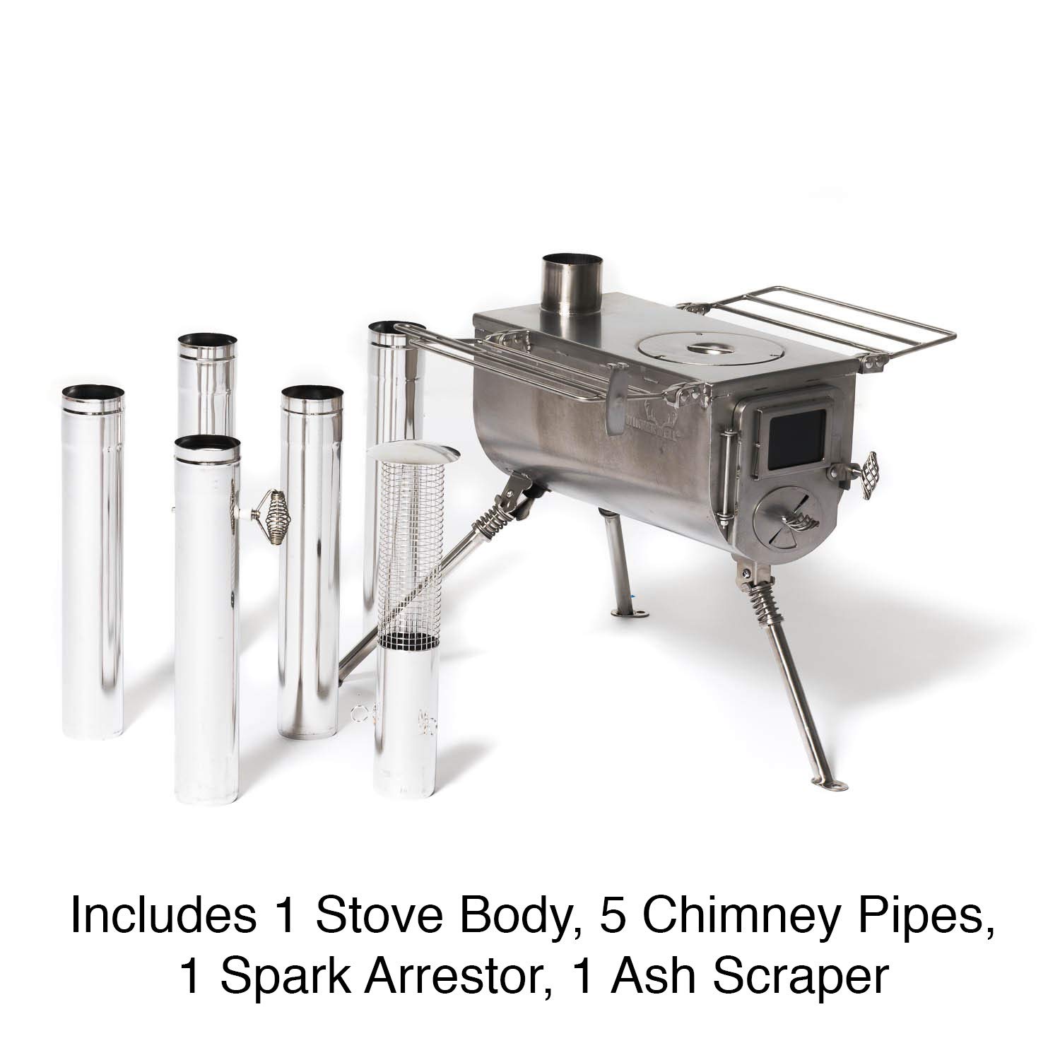 Winnerwell Woodlander Medium Tent Stove - Portable Wood Burning Stove for Camping, Hiking & Survival | 800 cu in Firebox | Stainless Steel Construction w/ Chimney Pipe | Perfect for Tents, Cabins & Outdoor Adventures