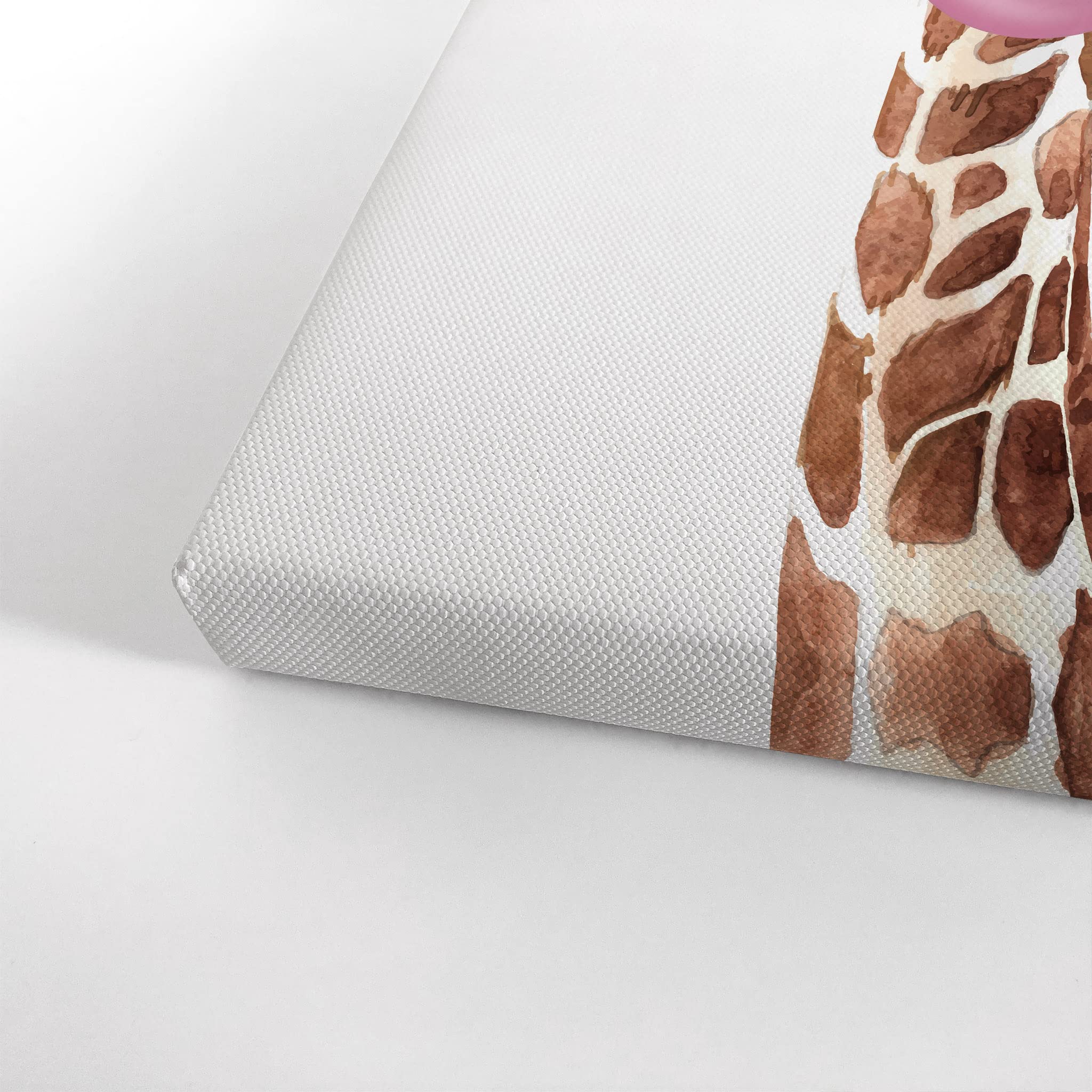 Giraffe Portrait Canvas Print Set - 2 Panel Animal Wall Art with Flower Crown, Hat & Bubble Gum, Perfect for Living Room, Bedroom, Nursery & Kids Room Decor (22x15 Inches)