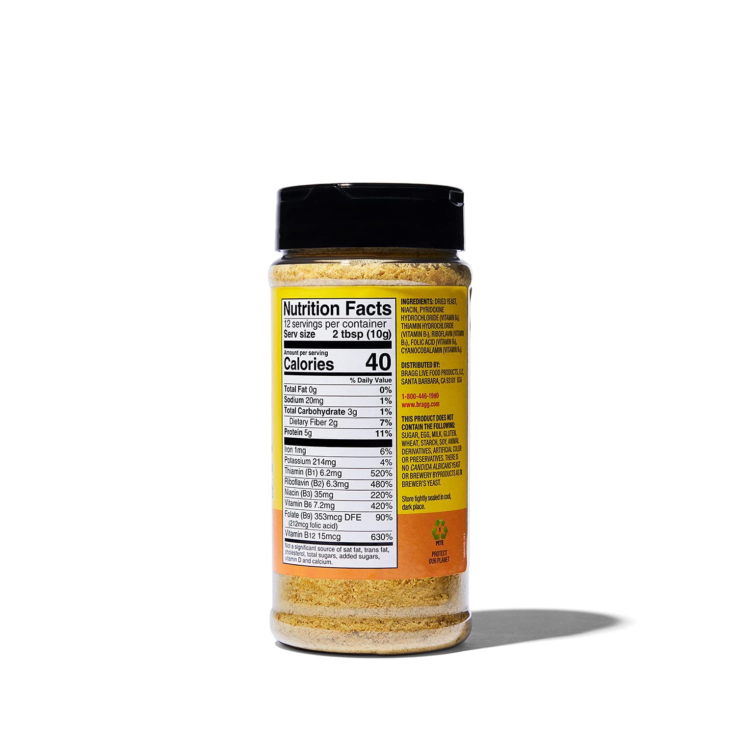 Bragg Nutritional Yeast Seasoning Flakes - Vegan, Gluten-Free, Non-GMO Cheese Alternative - Rich in Protein & B Vitamins - Perfect for Popcorn, Pasta & Salad - 4.5oz (4-Pack)