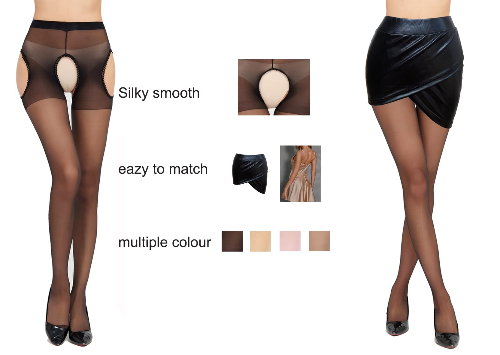 CITUYER High Waist Sexy Pantyhose for Women - Sheer Garter Belt Stockings with Suspender Tights | Perfect for Date Night, Lingerie Fashion & Special Occasions