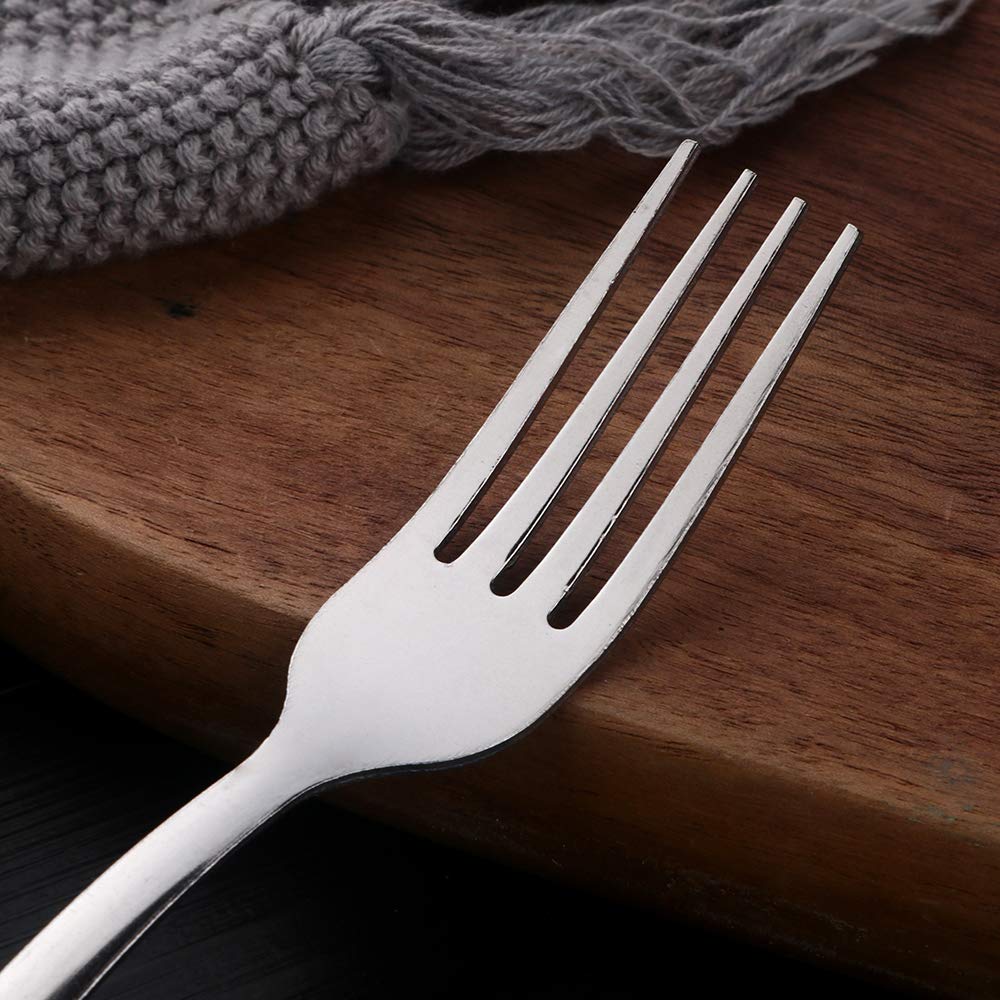 Premium 7-Inch Stainless Steel Salad Forks Set of 12 - Elegant Silver Flatware for Dinner Parties, Restaurants & Home Dining - Durable & Dishwasher Safe Cutlery