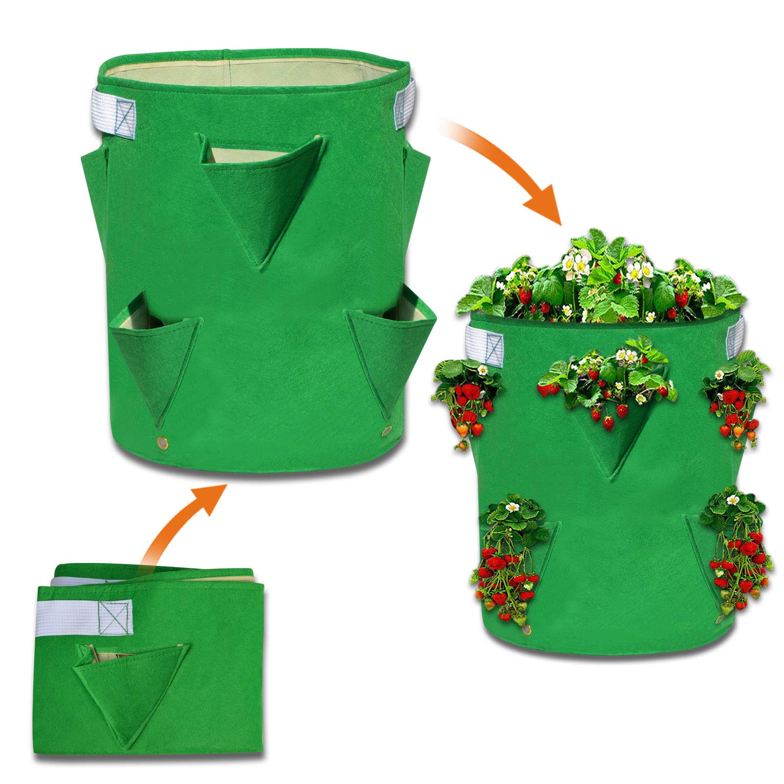 11 Gallon Nonwoven Fabric Grow Bags - Breathable Plant Pots for Strawberries, Tomatoes, Potatoes & Vegetables | Durable Reusable Planting Containers | Indoor/Outdoor Gardening, Raised Bed Alternative (1 Pack)