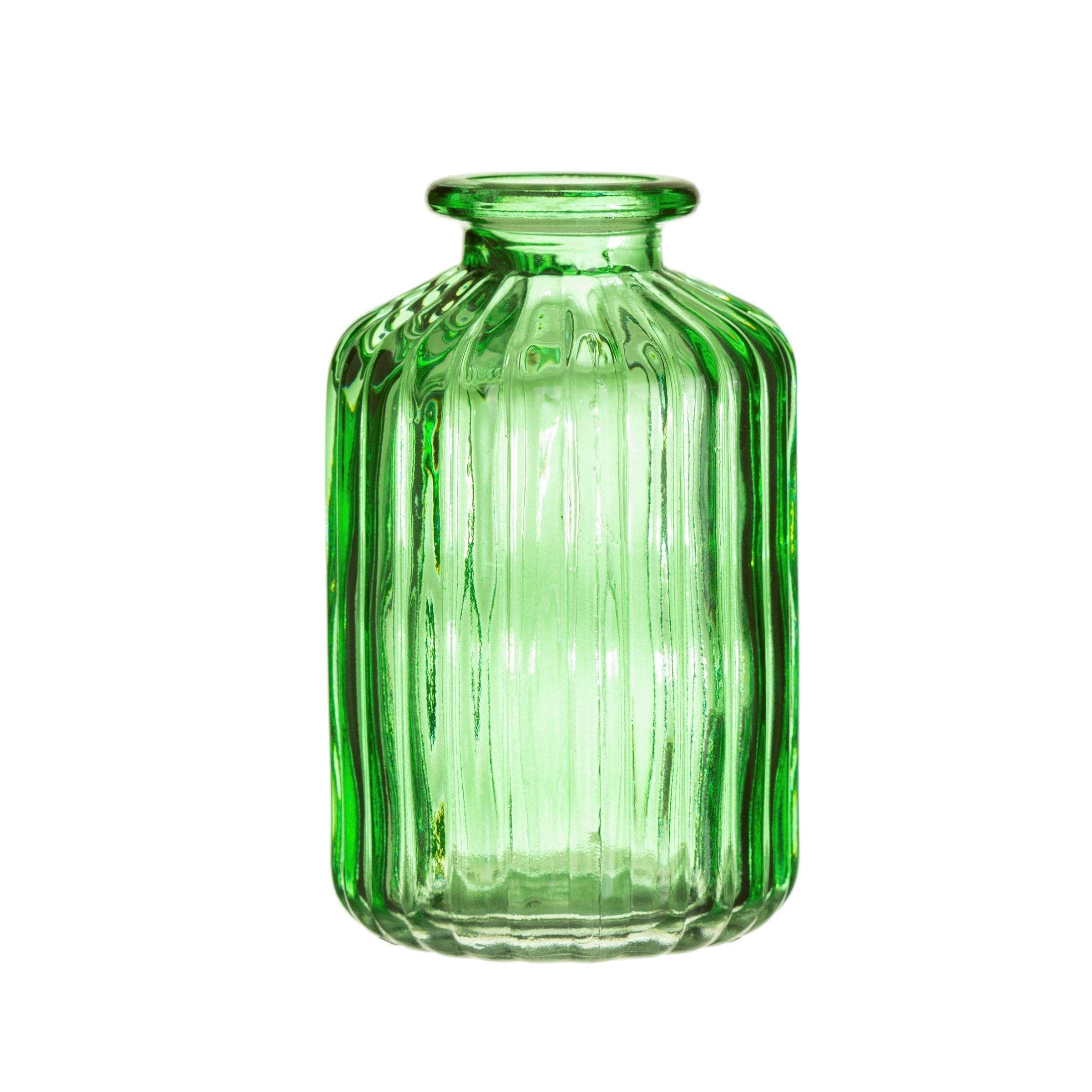Sass & Belle Green Glass Bud Vases - Set of 3 Small Floral Vases for Home Decor, Wedding Centerpieces & Table Arrangements
