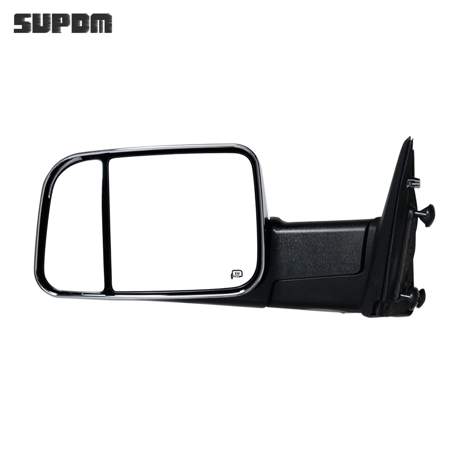 Heated Power Towing Mirrors with Turn Signal & Puddle Lights - Compatible with 2009-2018 Ram 1500/2500/3500 Pickup Trucks - Chrome Left+Right Set for Enhanced Visibility & Safety (Perfect for Towing, Off-Roading & Night Driving)