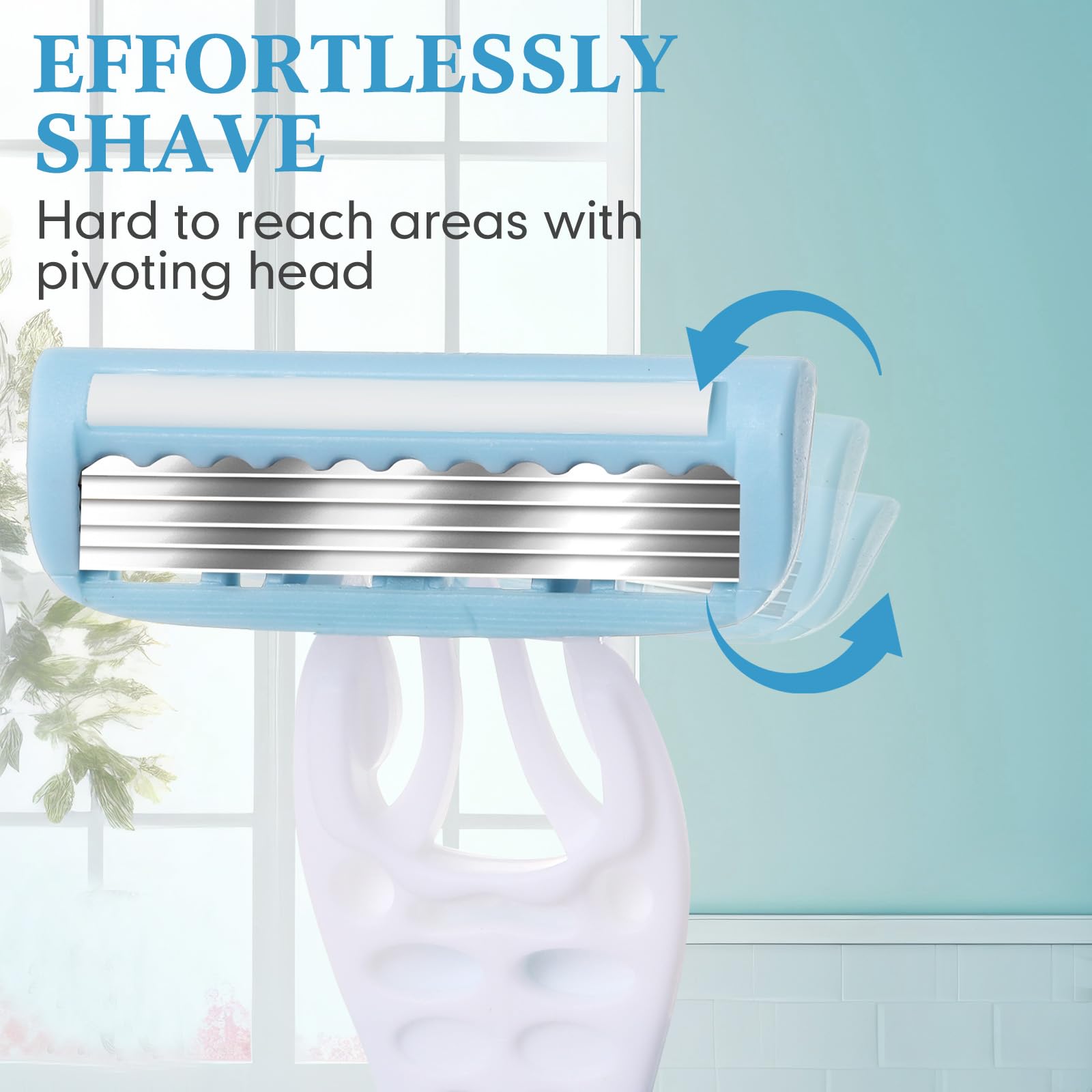 24 Pack Women's Disposable Razors - 5 Blade Bulk Razors for Sensitive Skin, Individually Wrapped | Smooth Shaving for Legs, Underarms & Bikini Line | Perfect for Travel, Hotels, Spa & Daily Use