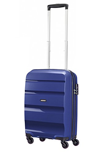 American Tourister Bon Air Spinner Luggage 55cm 31.5L Carry-On Suitcase with 360° Wheels - Midnight Blue for Business Travel & Weekend Getaways