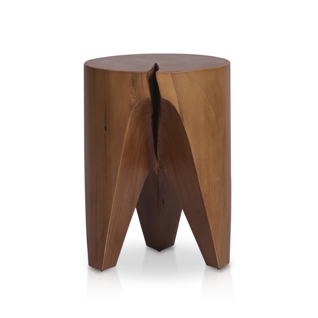 Petros Outdoor End Table - Natural Teak Wood Side Table for Patio, Garden & Poolside - Weather-Resistant Accent Table for Outdoor Living Spaces