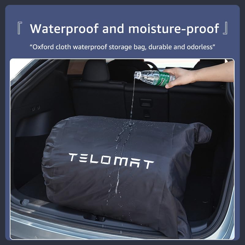 Upgraded Memory Foam Camping Mattress - Portable Foldable Car Mattress with Storage Bag & Sheet for Tesla Model Y & Model 3 | Back Seat Sleeping Bed for Camping, Road Trips & Travel