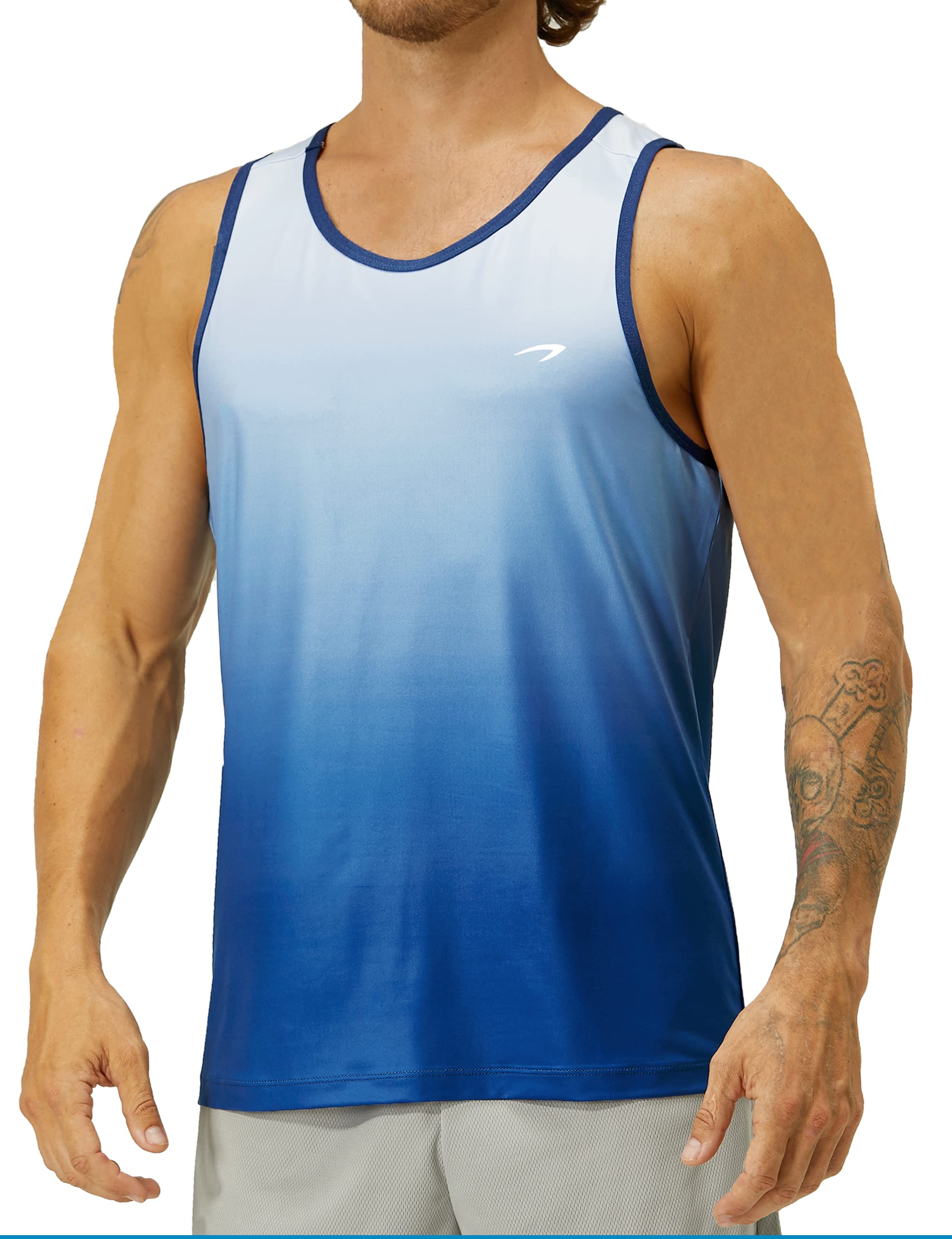 KPSUN Men's Quick Dry Sports Tank Top - Moisture Wicking Athletic Gym Shirt for Bodybuilding, Running & Workout - Lightweight Sleeveless Shirt for Beach, Gym & Outdoor Activities