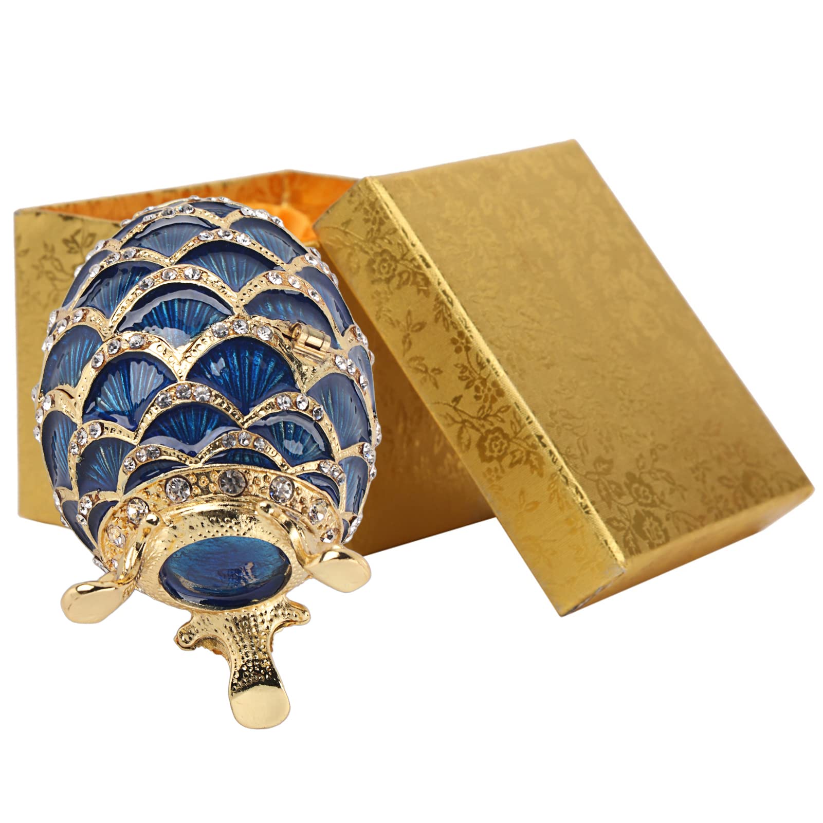 Zerodis Enameled Easter Egg Jewelry Box - Decorative Easter Egg Trinket Box for Jewelry Storage & Home Decor - Perfect for Easter Gifts, Jewelry Organization, and Bedroom Decor