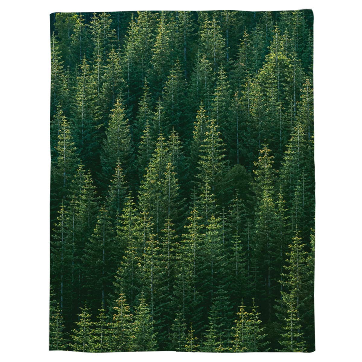 Cozy Flannel Throw Blanket with Green Pine Trees Design - Lightweight Fleece Bed Blanket for All Seasons - Soft & Warm 50x60 Inch Blanket for Sofa, Couch, Chair - Perfect for Adults, Kids, Christmas & Nature Lovers (Great for Lounging, Movie Nights & Winter Snuggles)