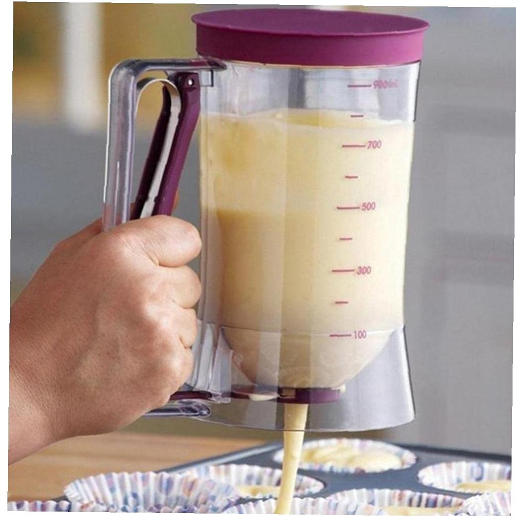 1pc Manual Pancake Batter Dispenser - Dough Cream Separator Tool for Cakes, Butter & Whisk - Baking Measuring Cup & Mixing Tool - Perfect for Home Bakeries, Breakfast Prep & Dessert Making