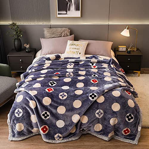 Premium Korean Mink Blanket - Heavyweight 2-Ply Fleece Blanket for Twin Bed (60x80 Inches, 5 lbs) - Soft Warm Plush Raschel Throw with Abstract Cherry Blossom Design - Perfect for Winter Bedding, Cozy Home Decor, and Gift Giving - 80x90 Inches - Ideal for Cold Weather, Living Room Snuggling, and Guest Bedrooms