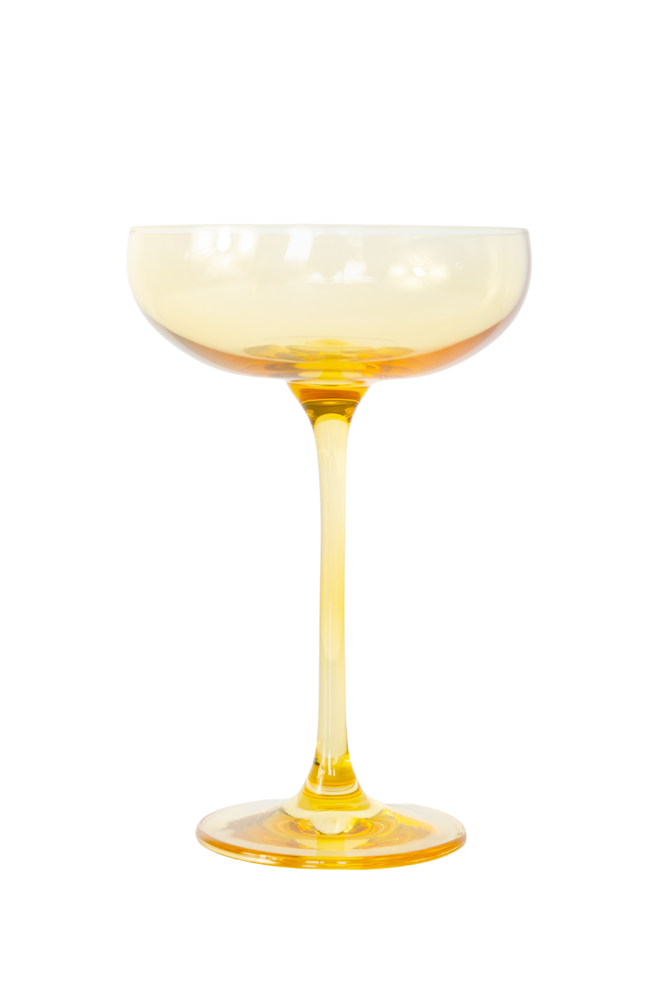 Estelle Colored Champagne Coupe Glasses Set of 2 - Elegant Yellow Stemware for Mimosas, Cocktails & Wedding Toasts - Perfect for Bridal Showers, Anniversaries & Romantic Dinners