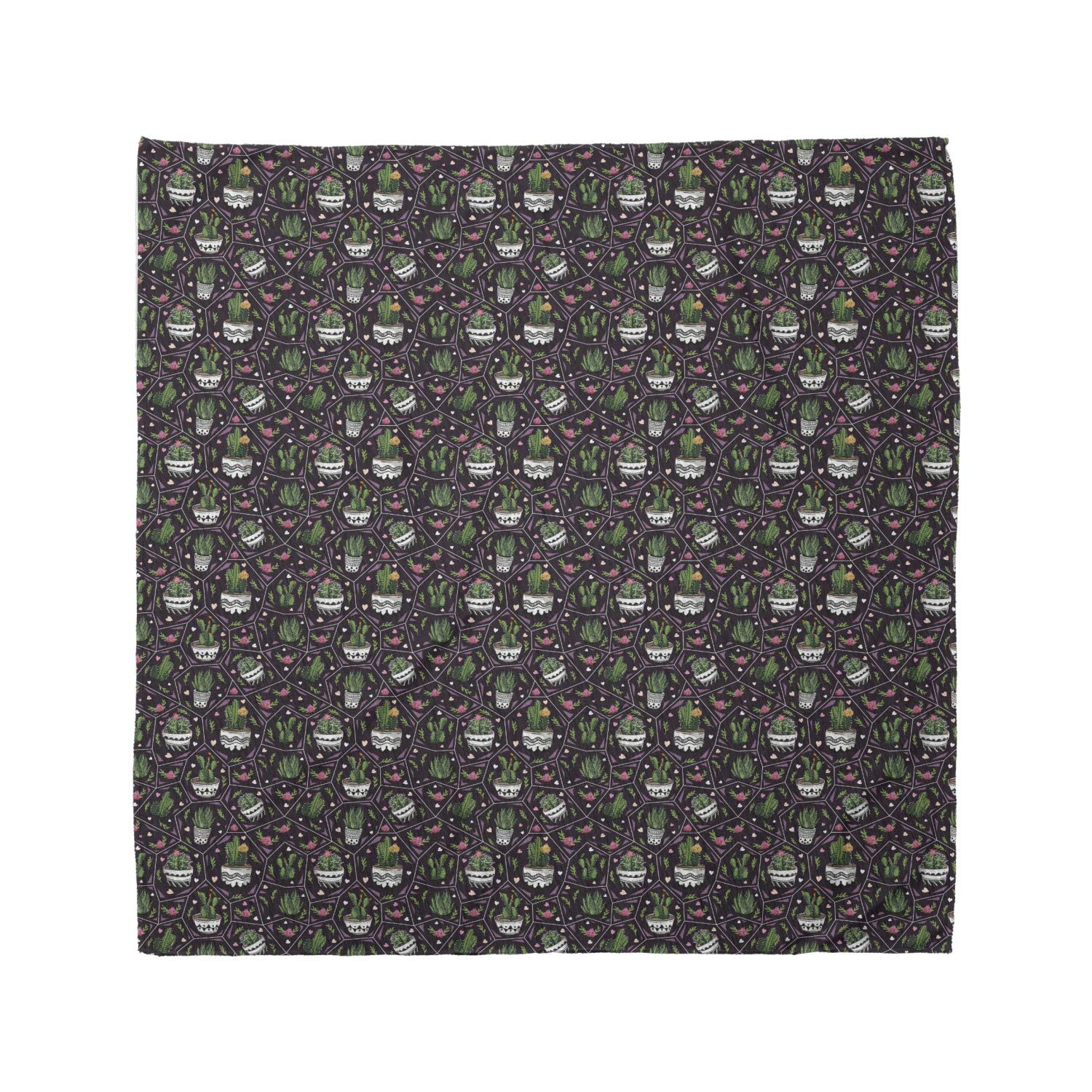 Ambesonne Cactus Bandana - Flowering Succulent Plants Print Unisex Head Scarf & Neck Tie for Men Women - Perfect for Outdoor Activities, Music Festivals & Summer Fashion