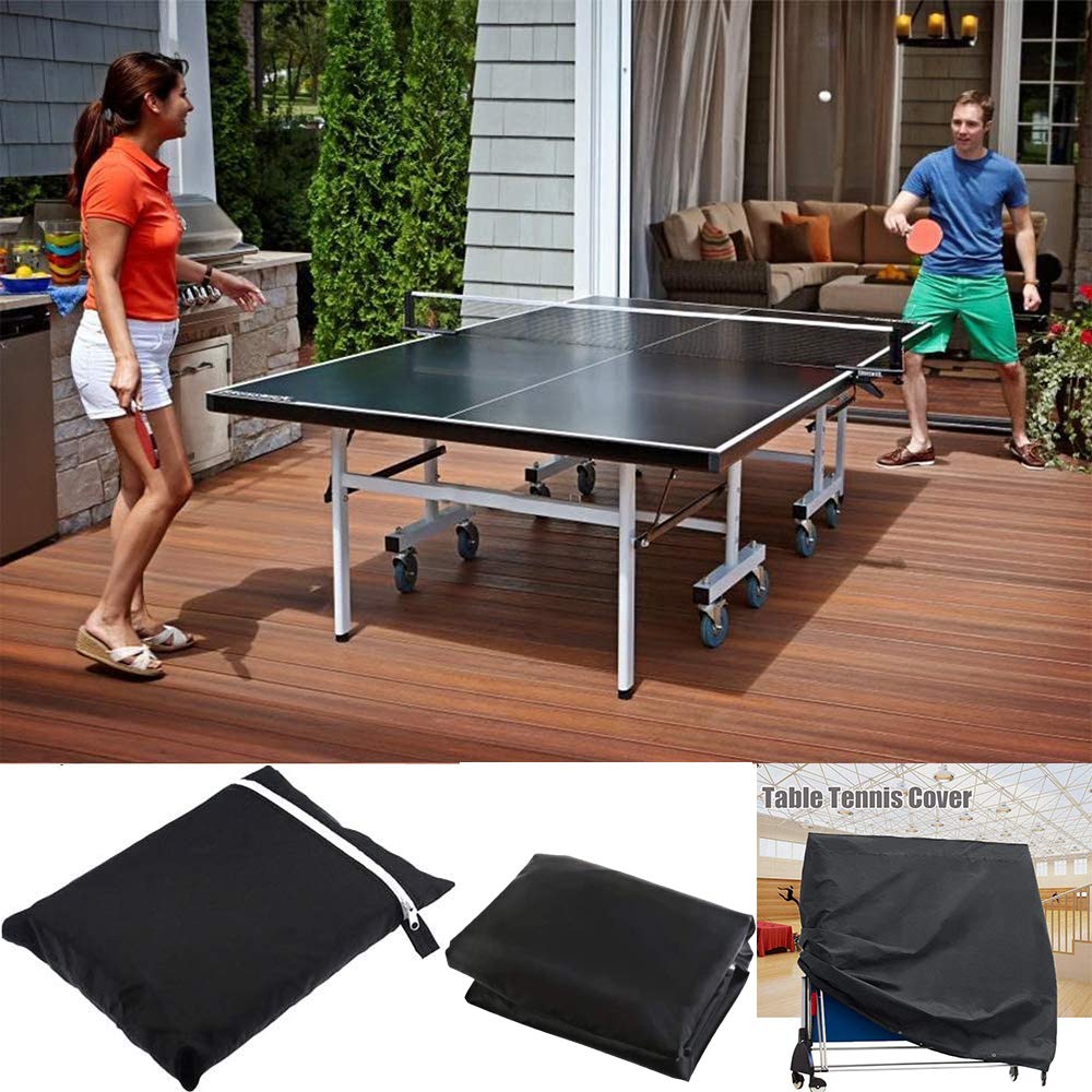 Waterproof Ping Pong Table Cover - Heavy Duty Outdoor/Indoor Patio Tennis Table Protector for Foldable Tables | Rainproof, UV Resistant | Perfect for Backyard, Garage, or Club Use