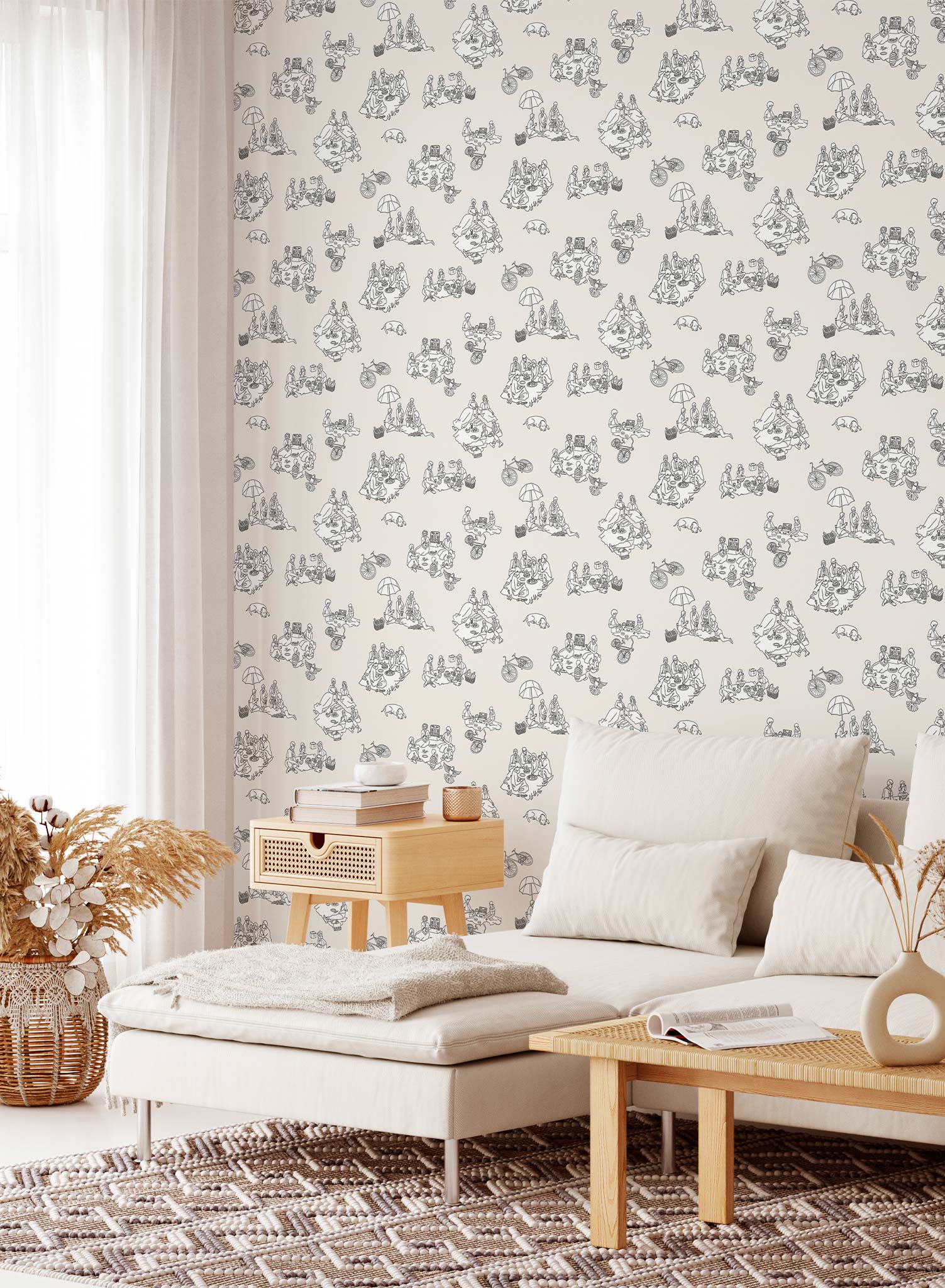 La Fontaine Wallpaper - Premium Peel and Stick Wallpaper for Home Decor | Perfect for Living Rooms, Bedrooms & Nursery